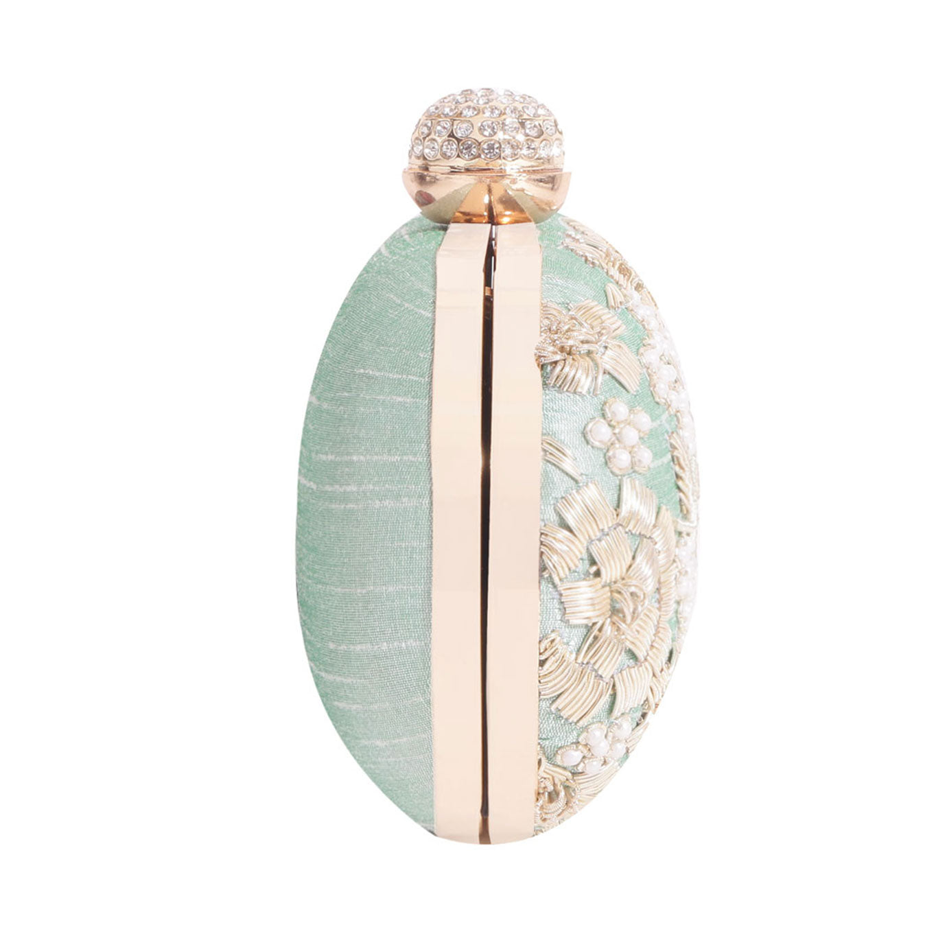 Swisni mint green dabka clutch bag