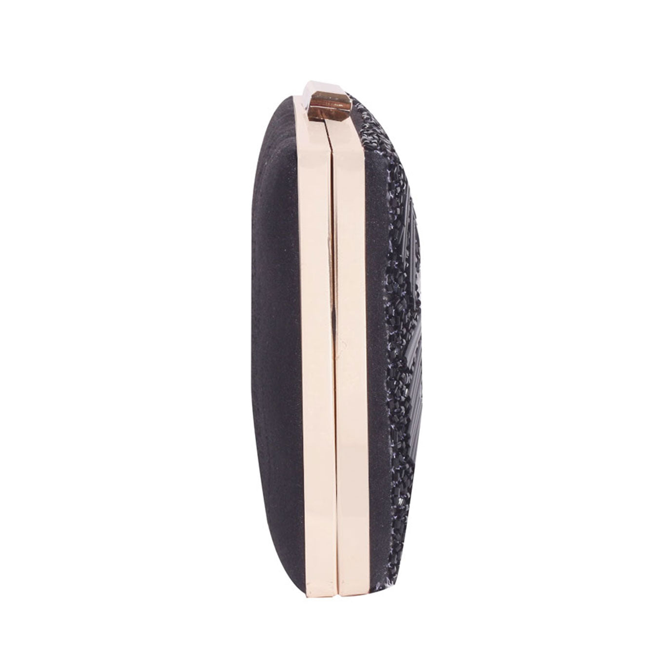 Black Cutdana Work Rectunglar Clutch Bag For Women And Girl