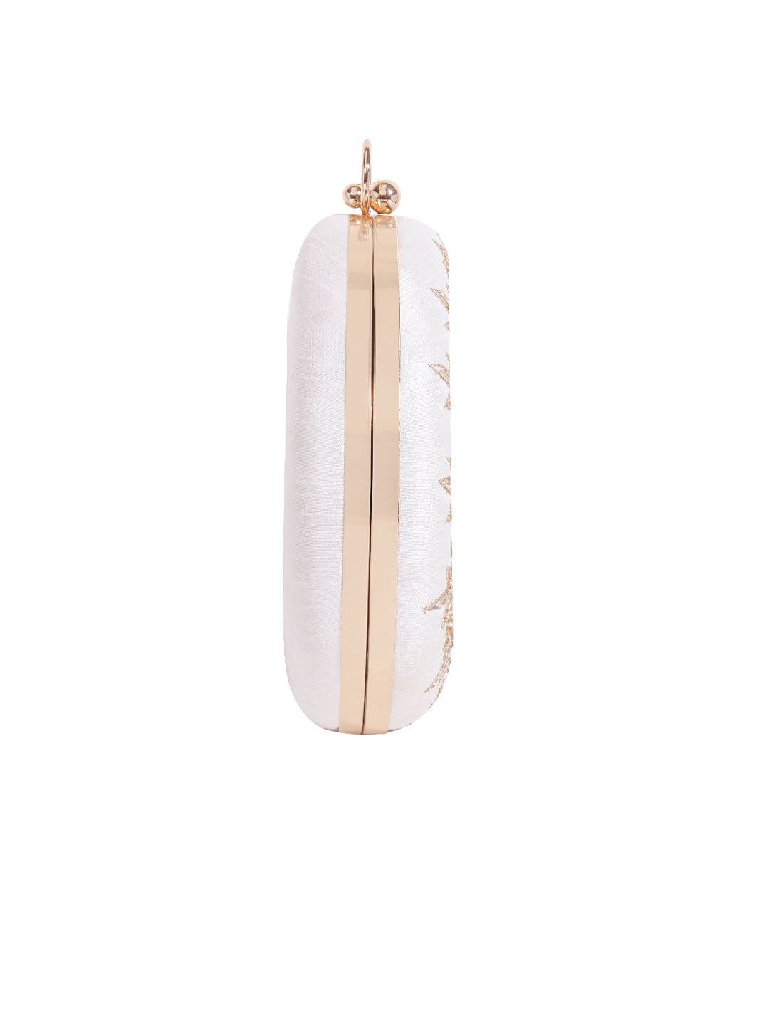 Swisni white round mandala clutch bag