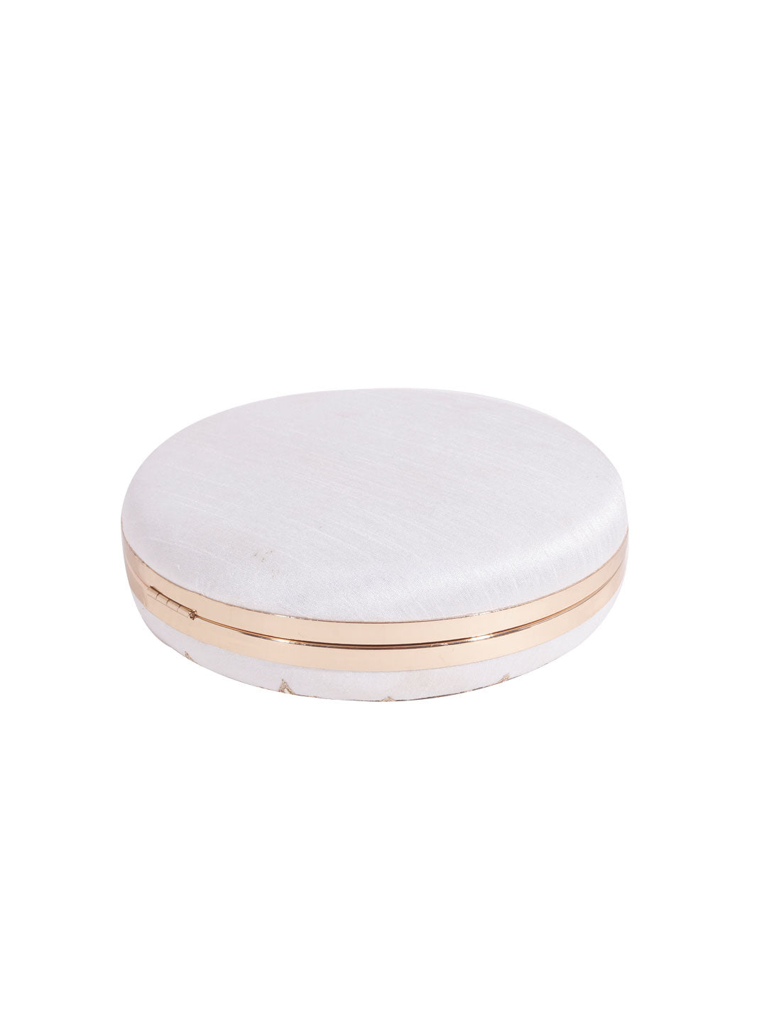 Swisni white round mandala clutch bag