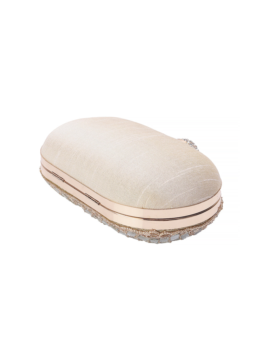 Sober mirror work oval for clutch women and girls