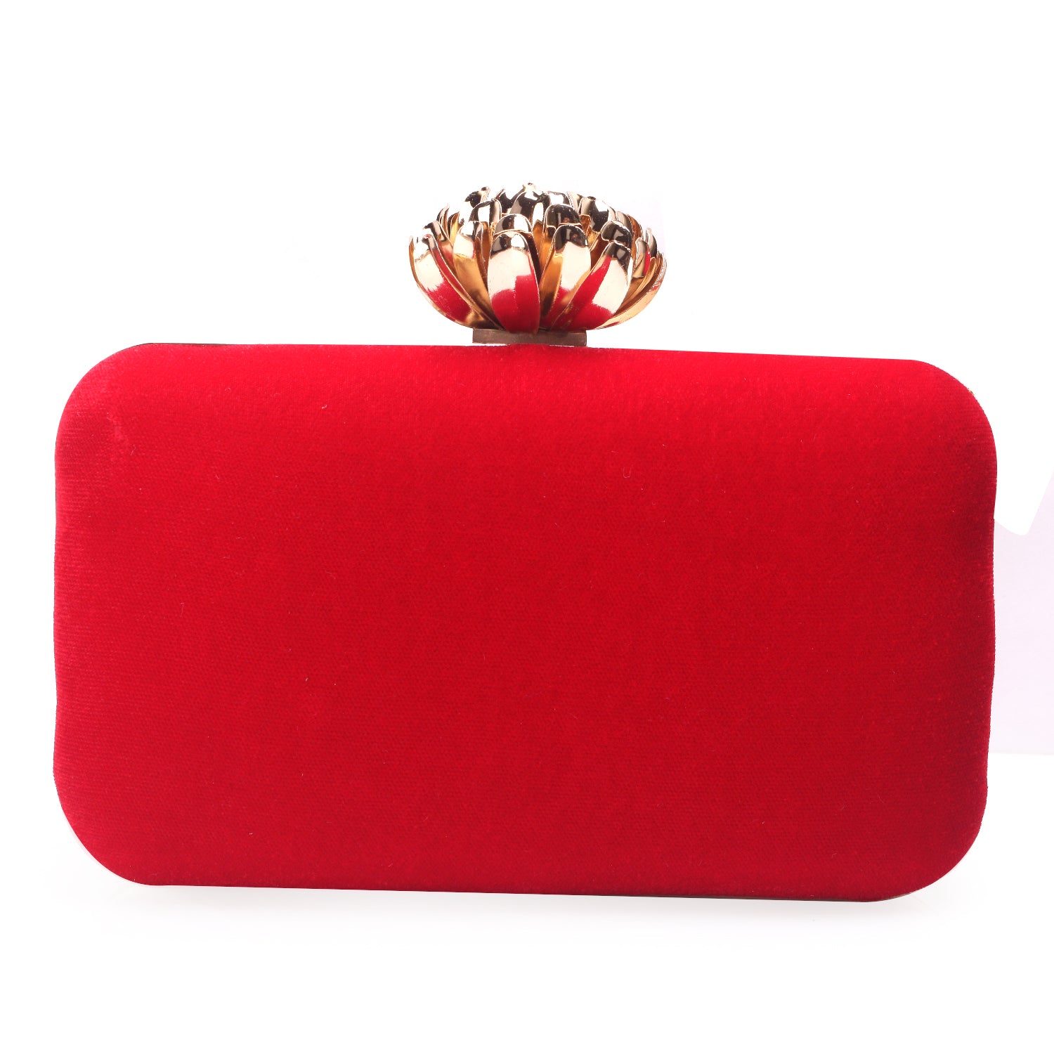 Designer embroidered rectangle red clutch