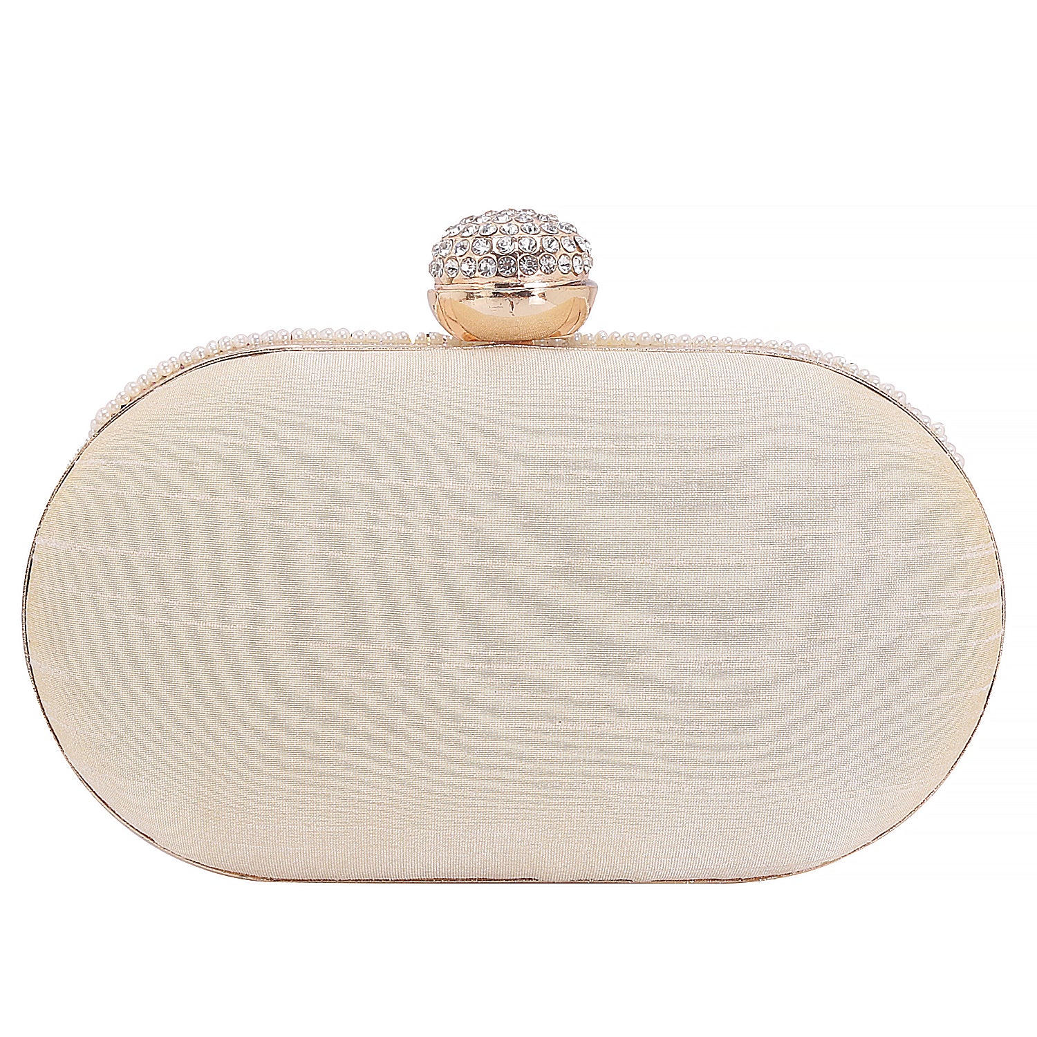 Designer assorted stone embellishment work oval clutch