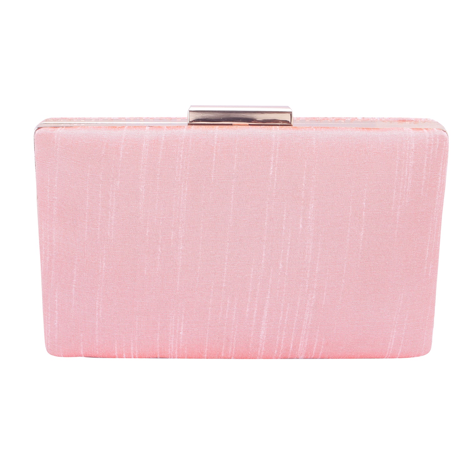 peach embroidered clutch