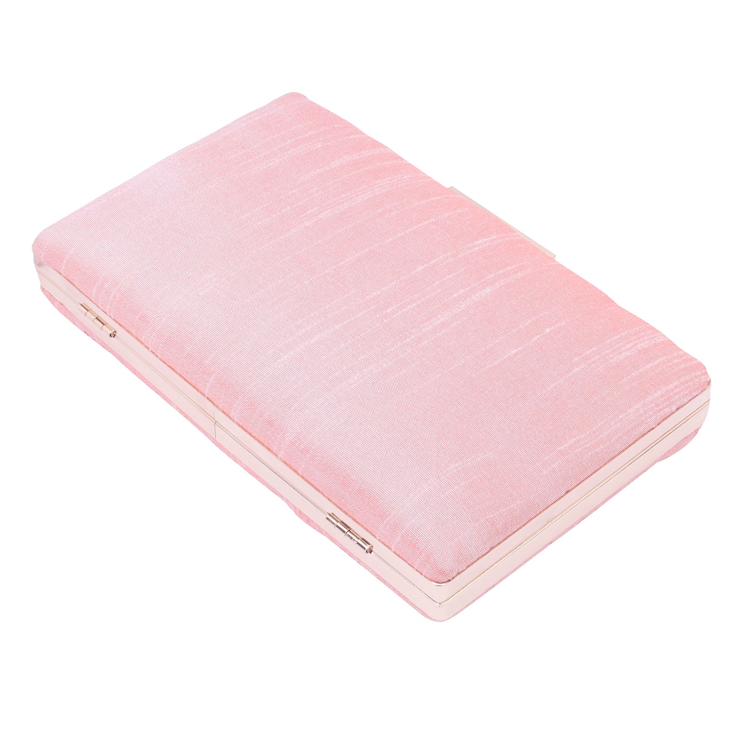 peach embroidered clutch