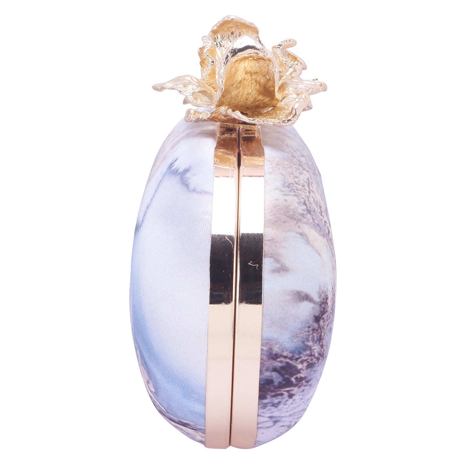 printed oval clutch