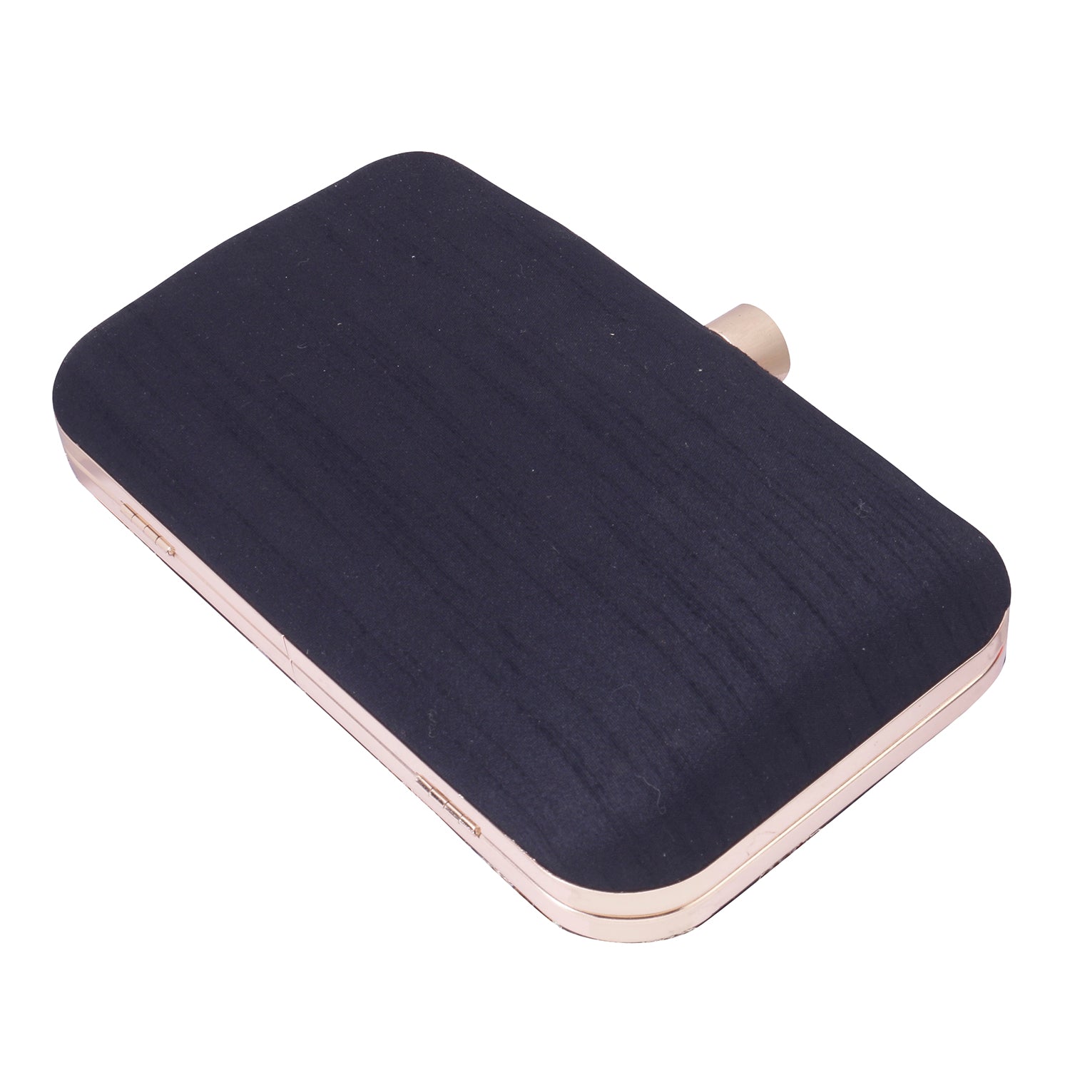 black embroidered clutch