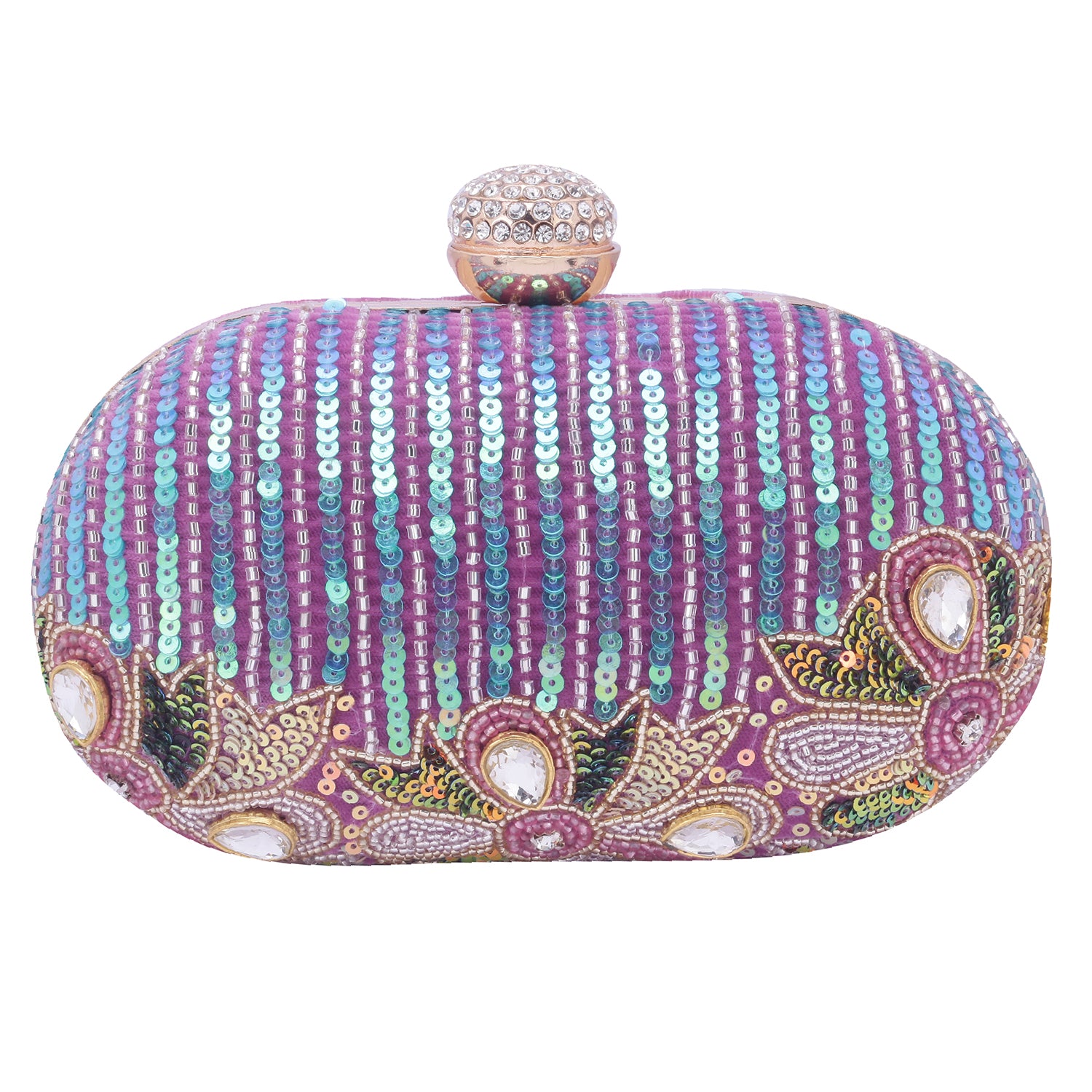 designer oval clutch
