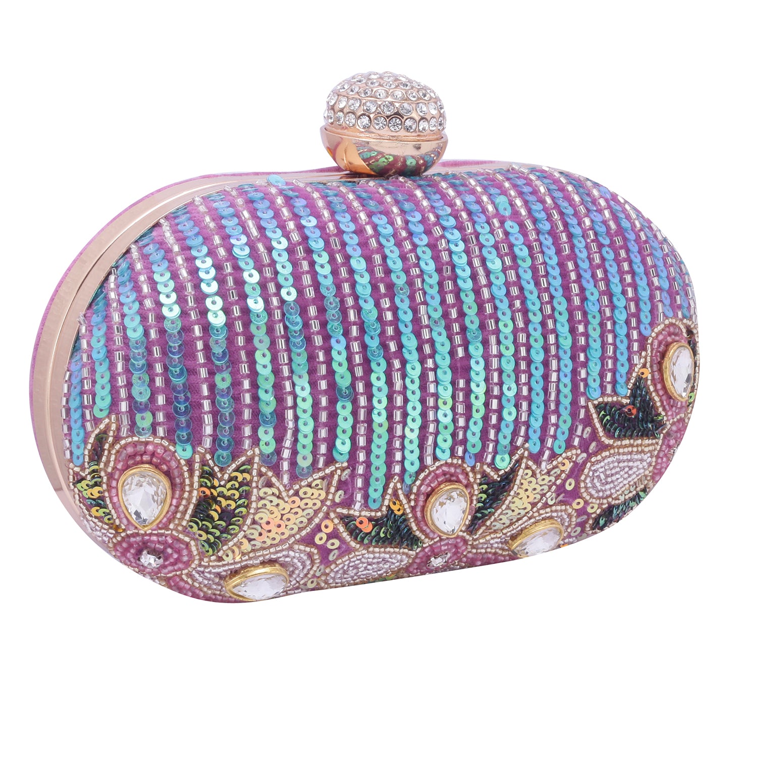 designer oval clutch