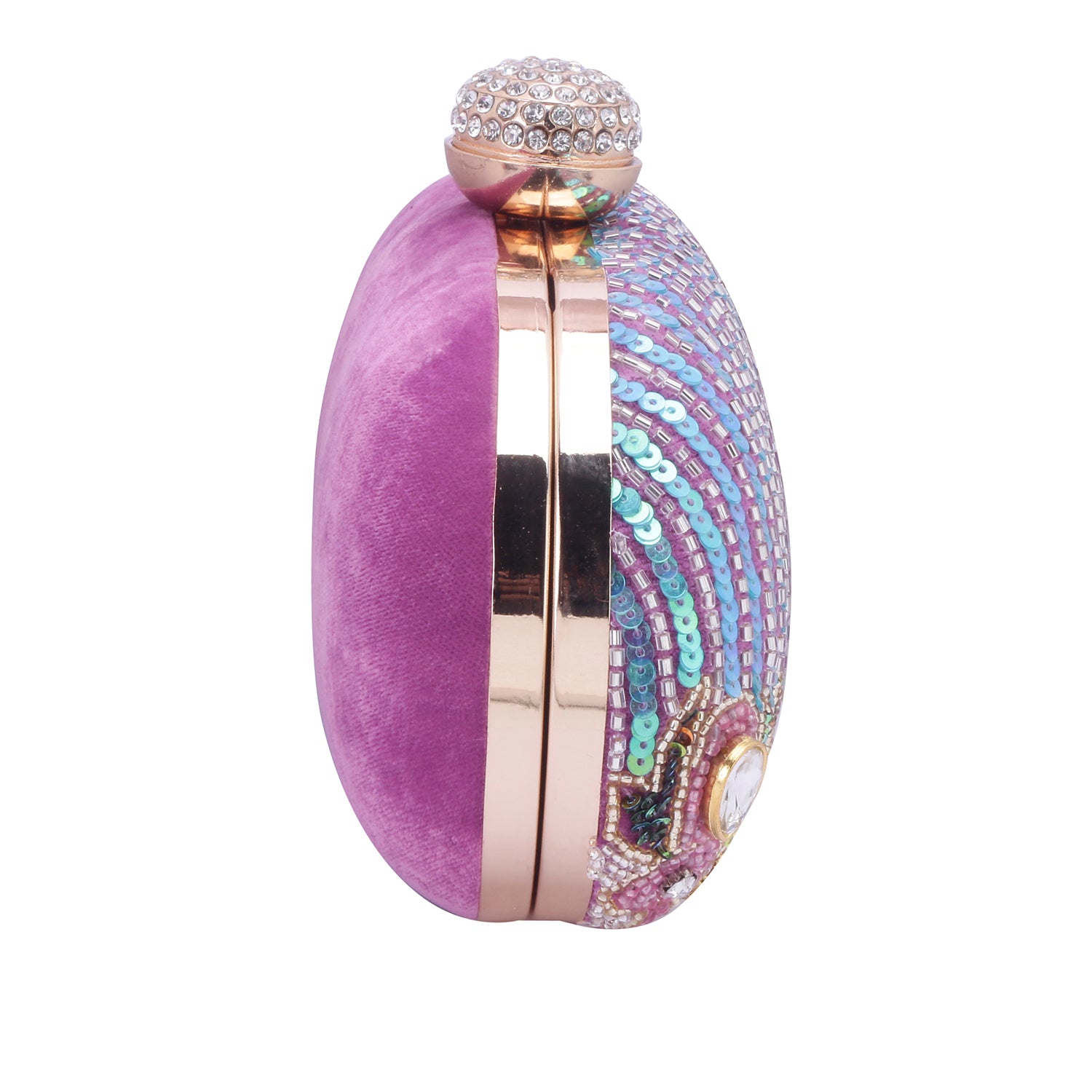 designer oval clutch