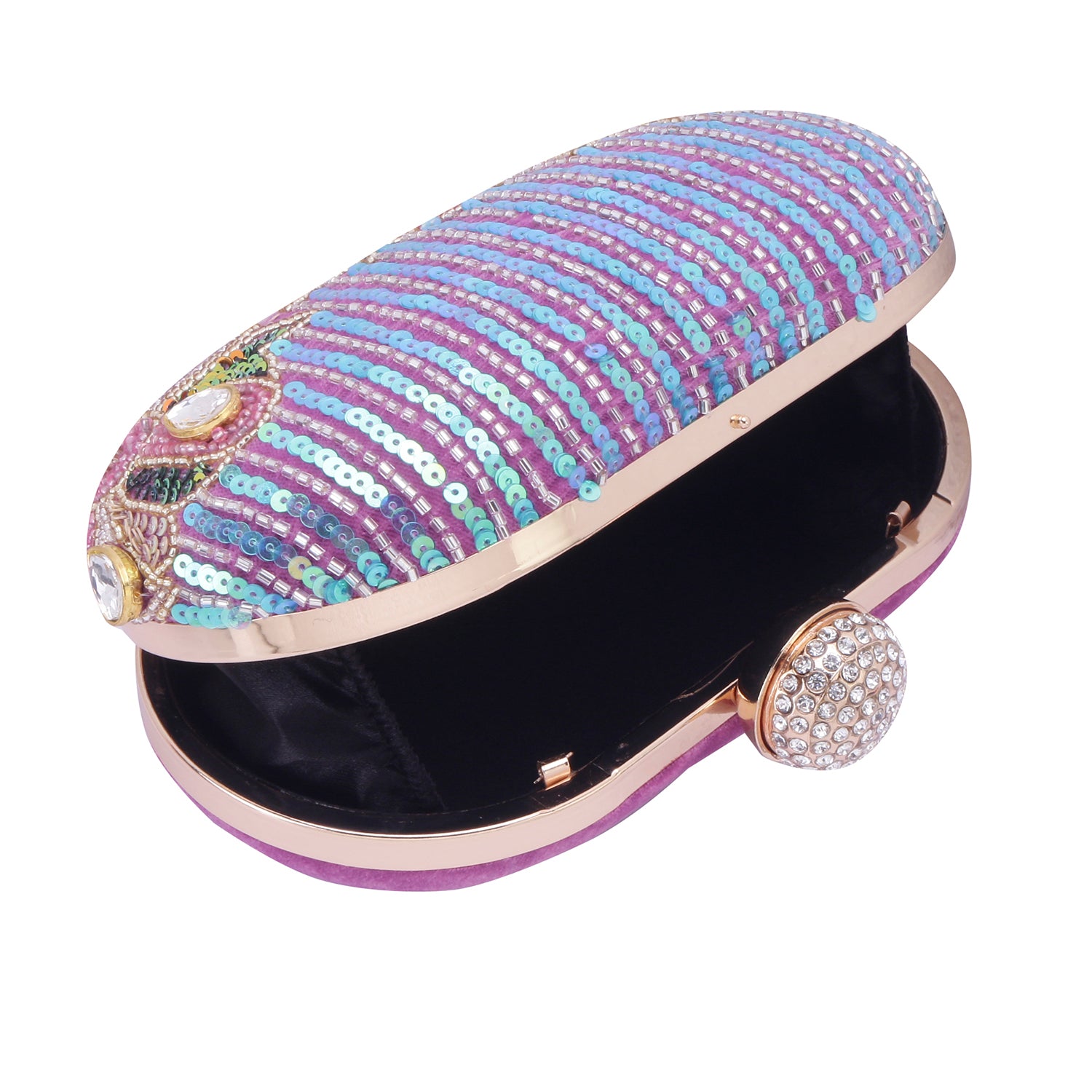 designer oval clutch