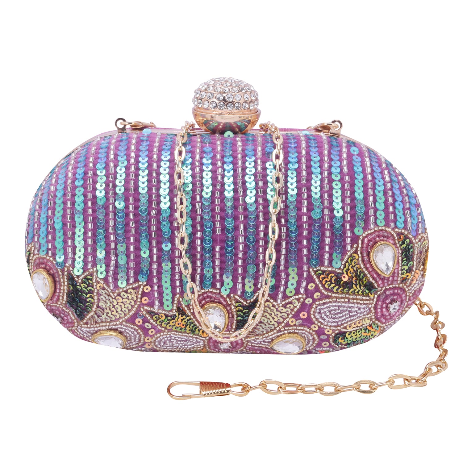 designer oval clutch