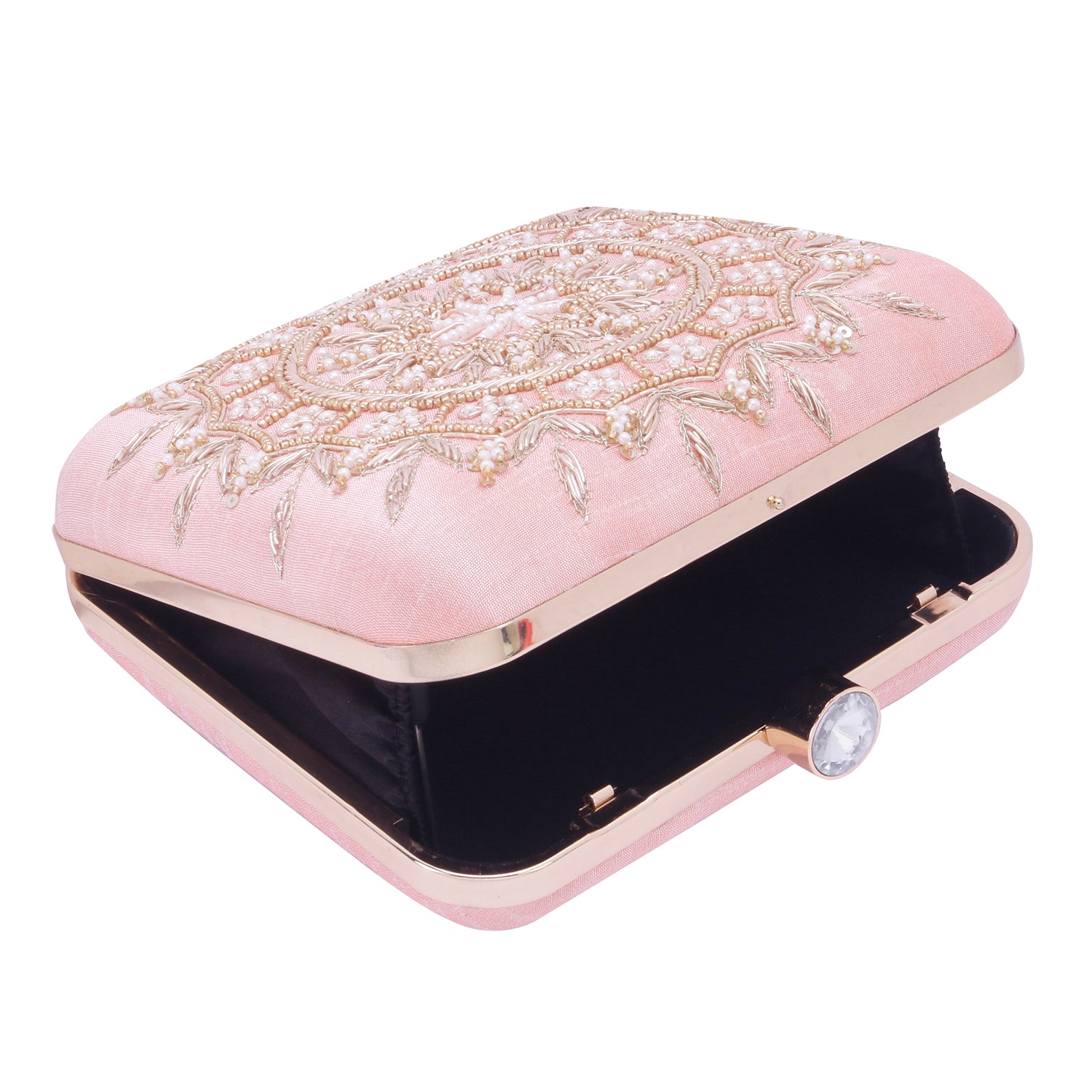 embroidered square clutch