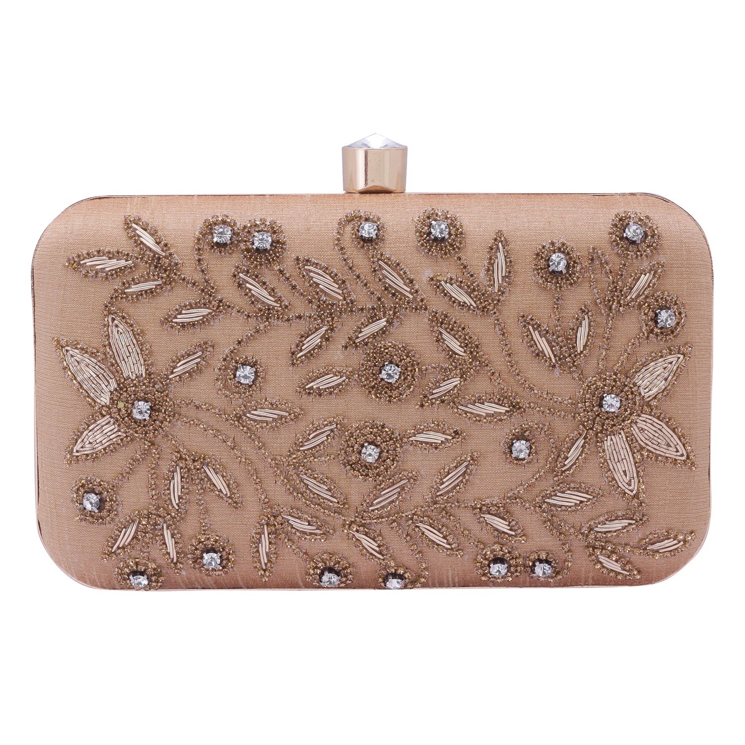 gold embroidery clutch