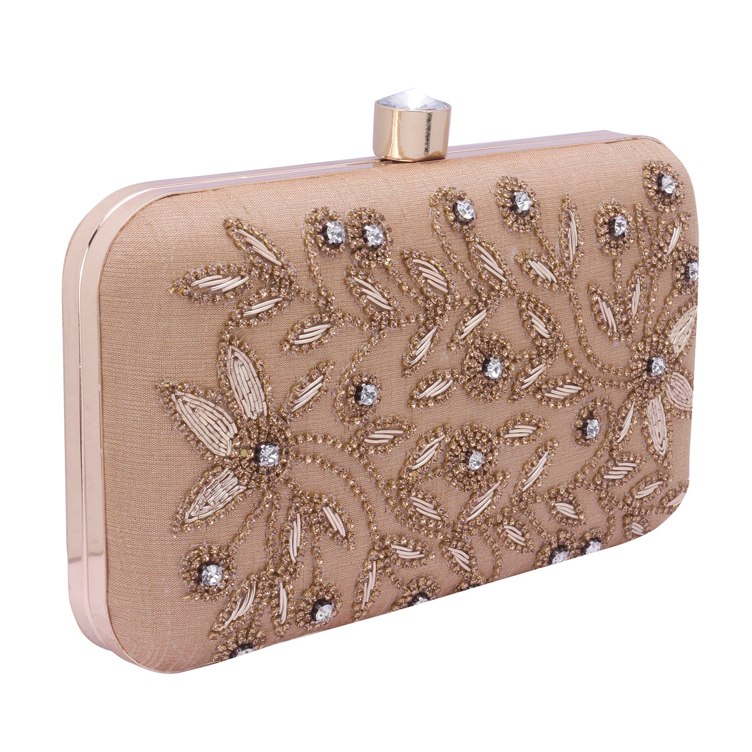 gold embroidery clutch