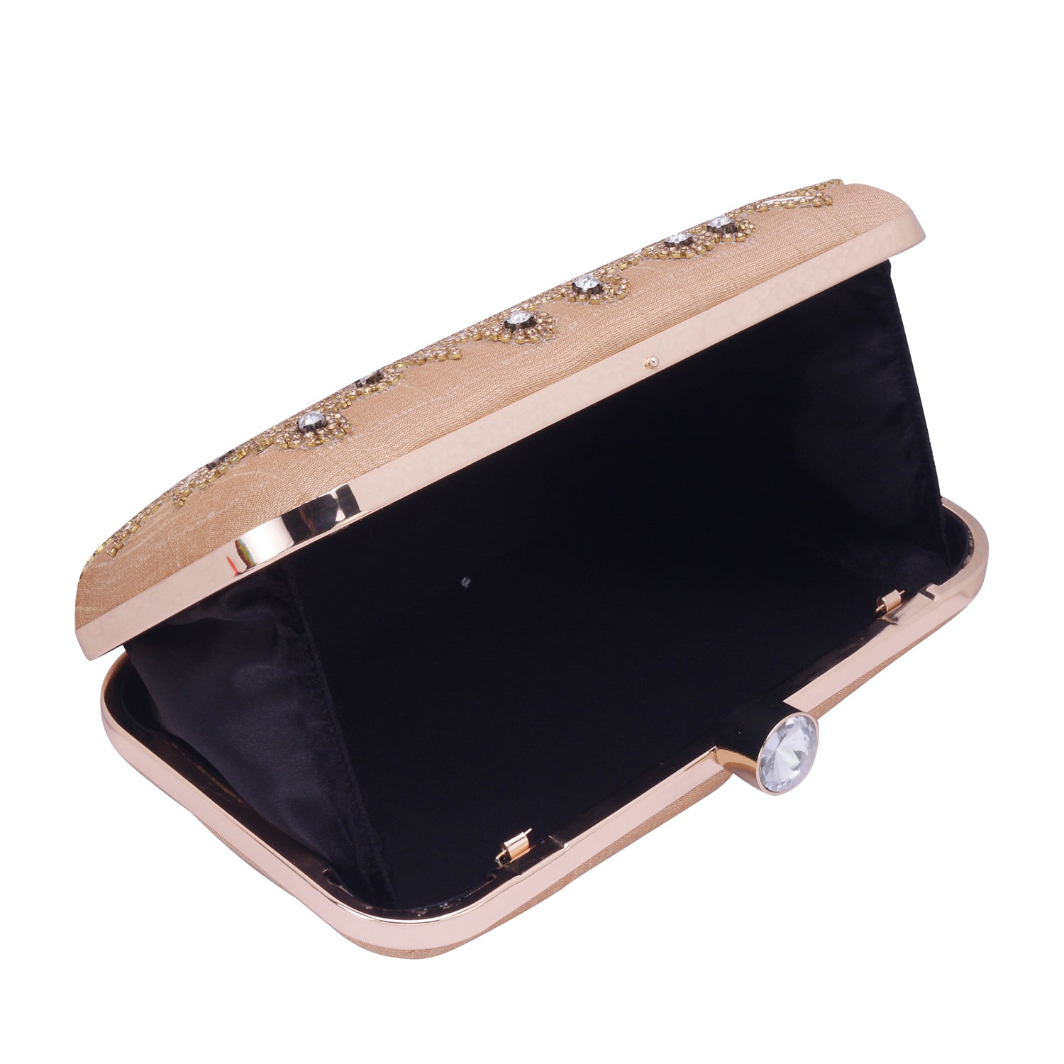 gold embroidery clutch