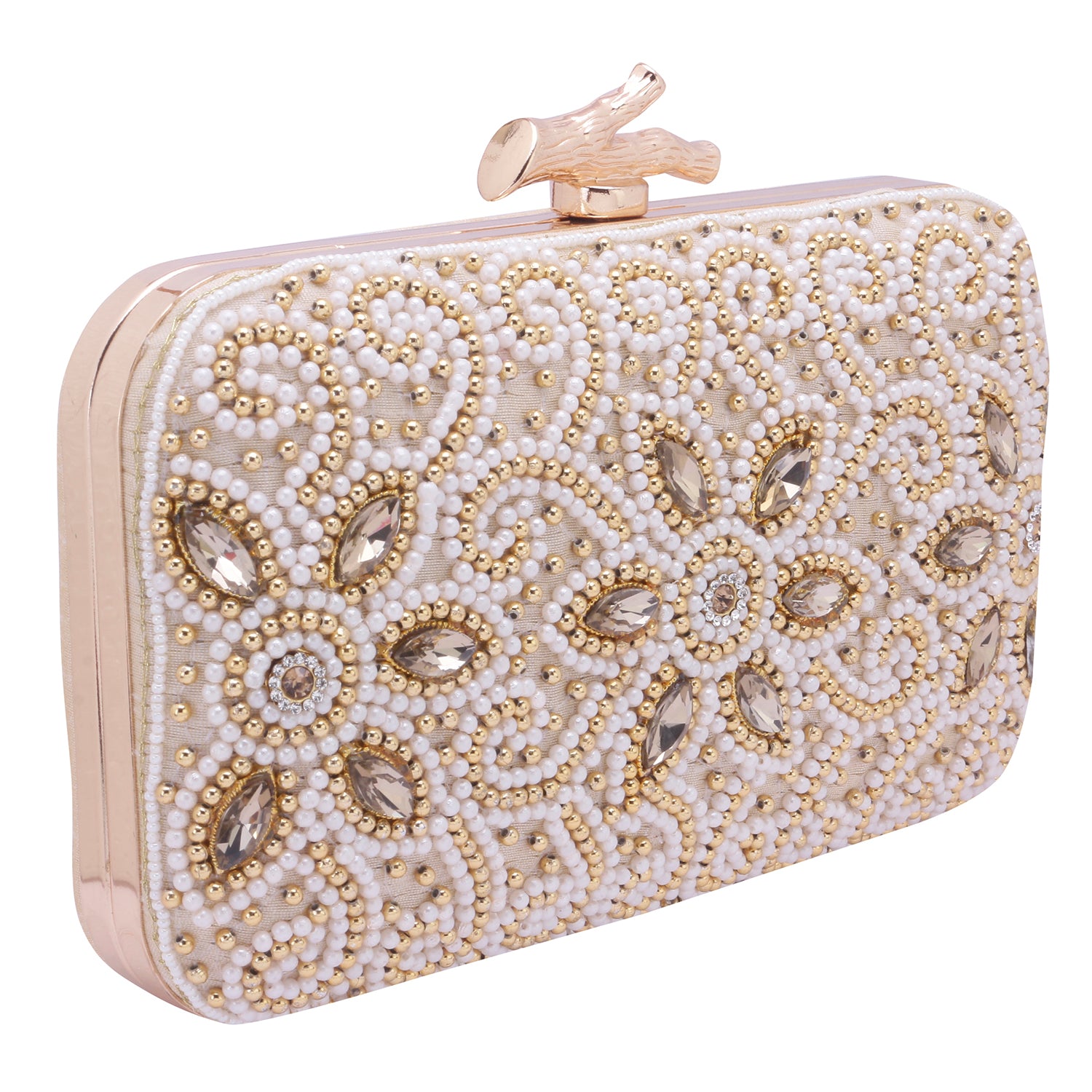 embroidered clutch