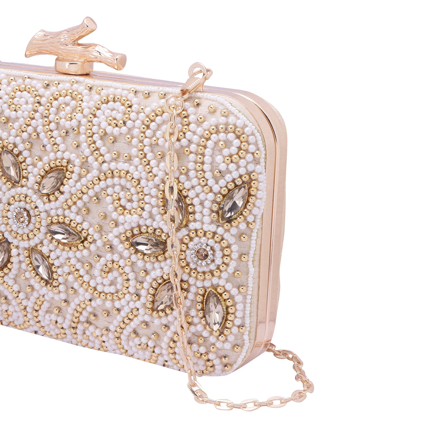 embroidered clutch