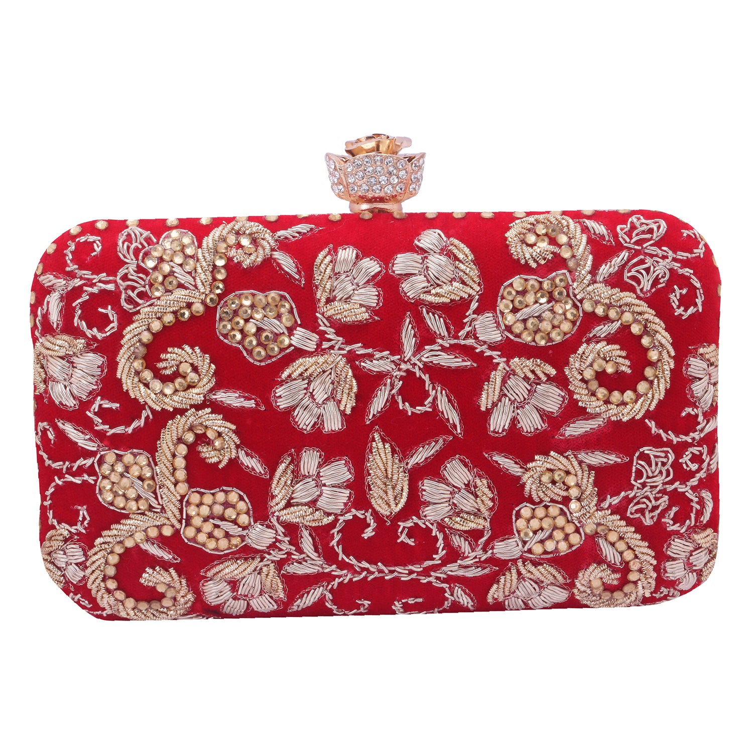 red bride clutch