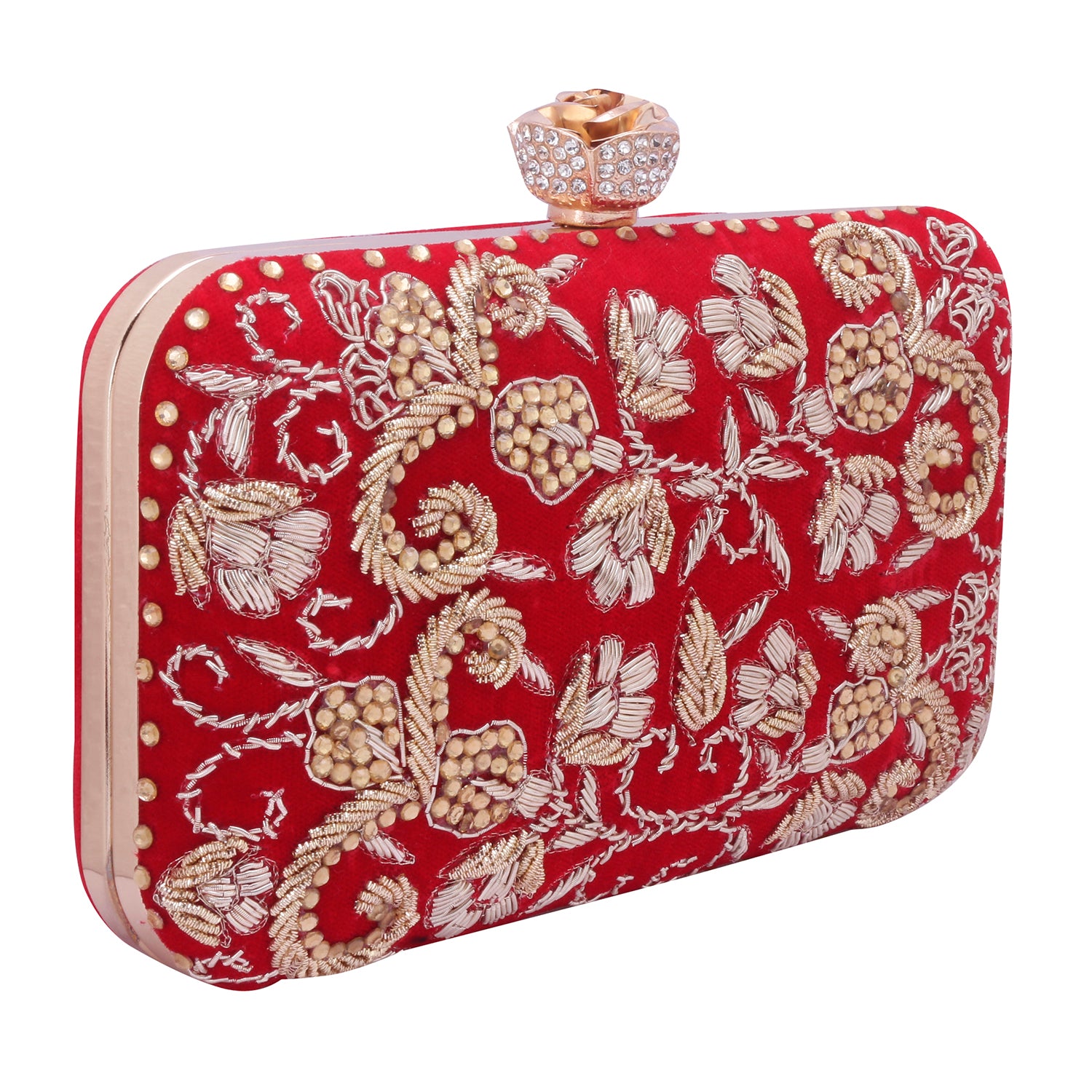 red bride clutch