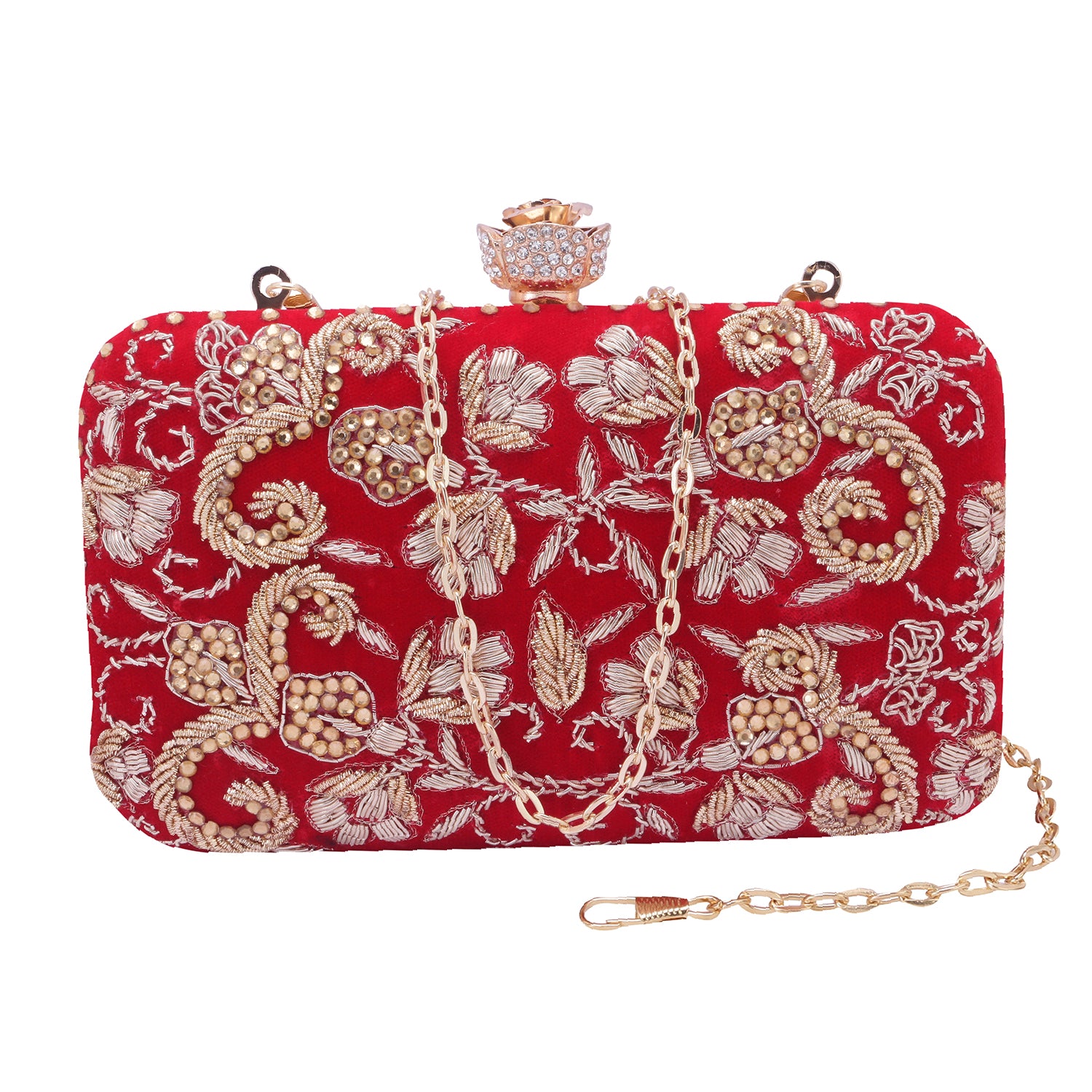 red bride clutch