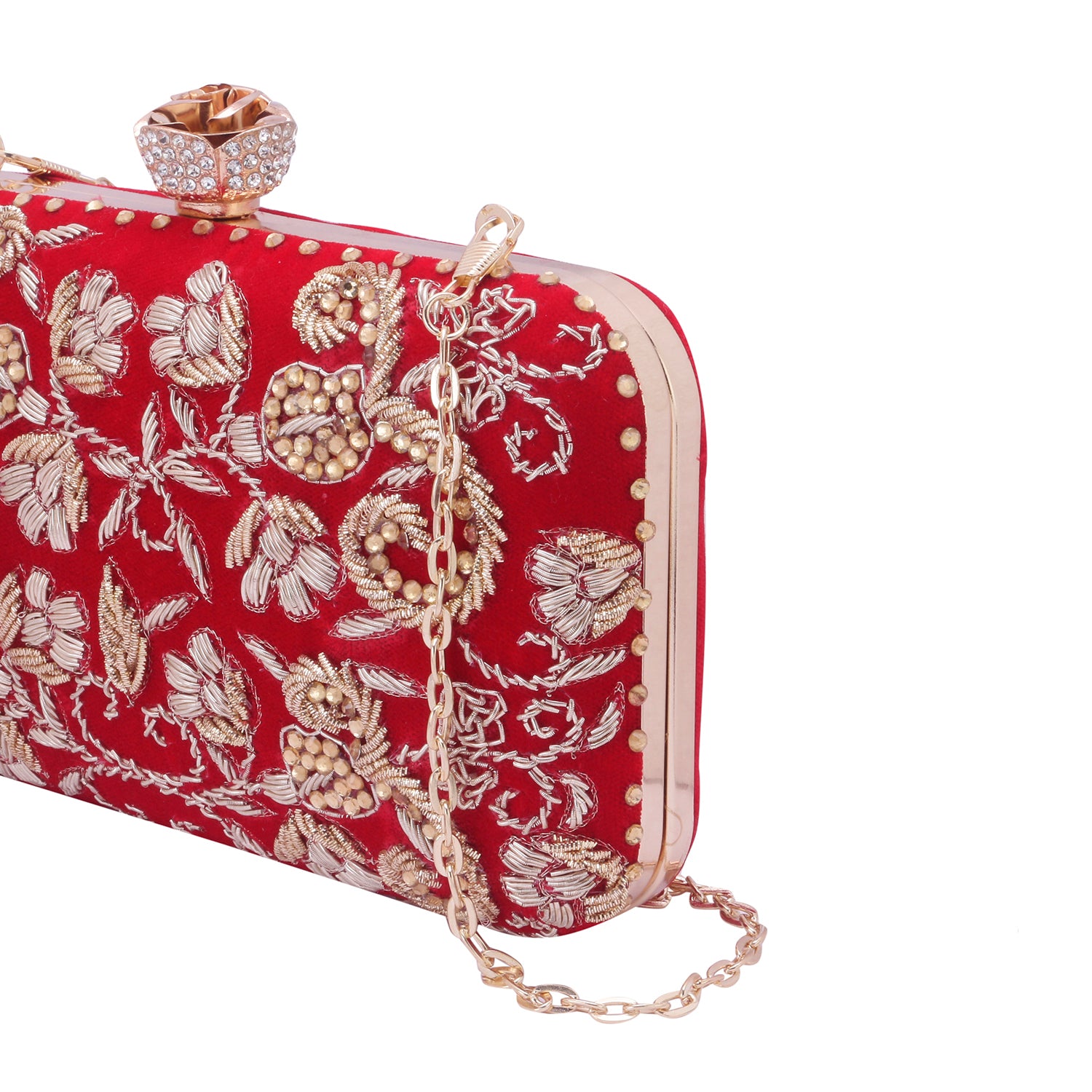 red bride clutch