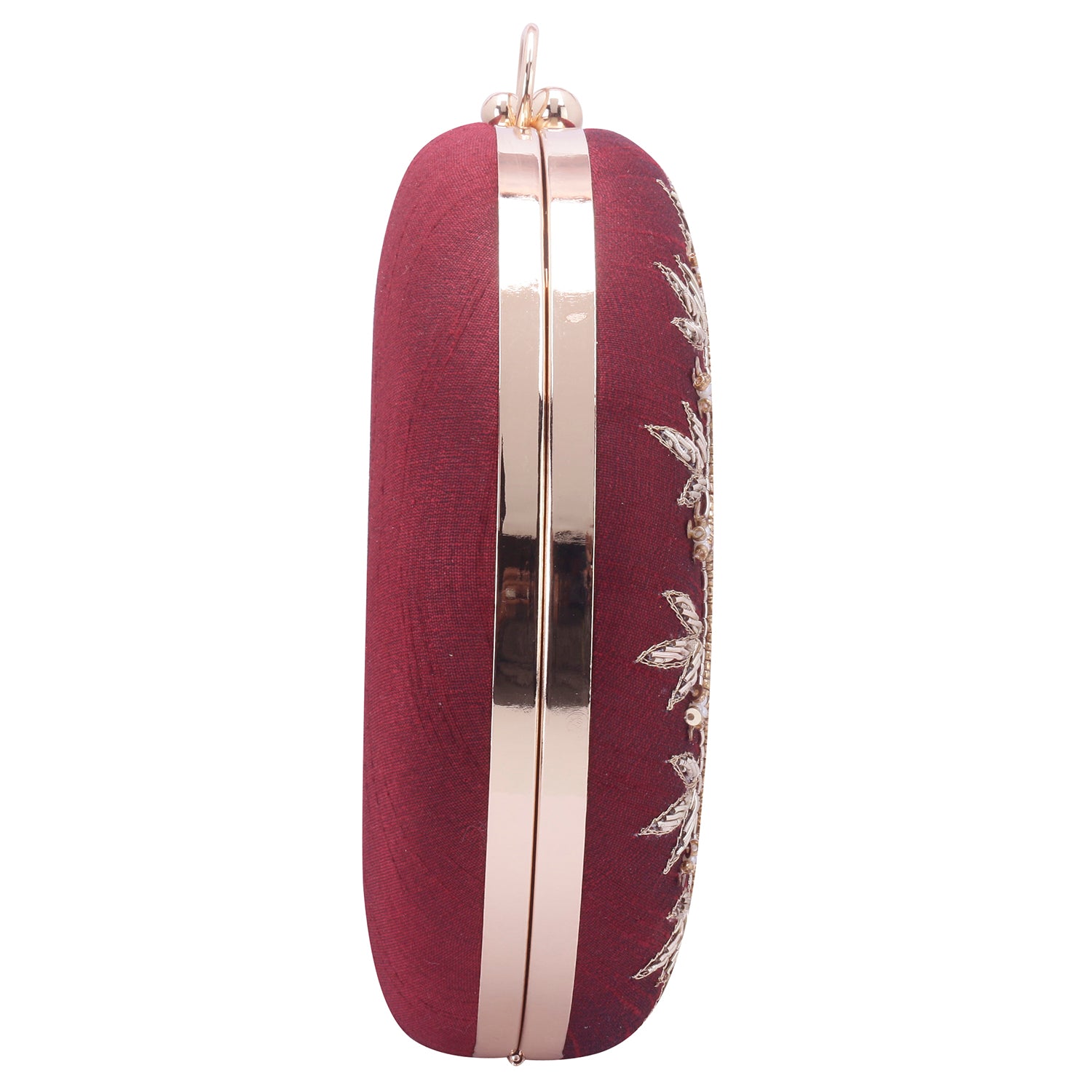marron round clutch