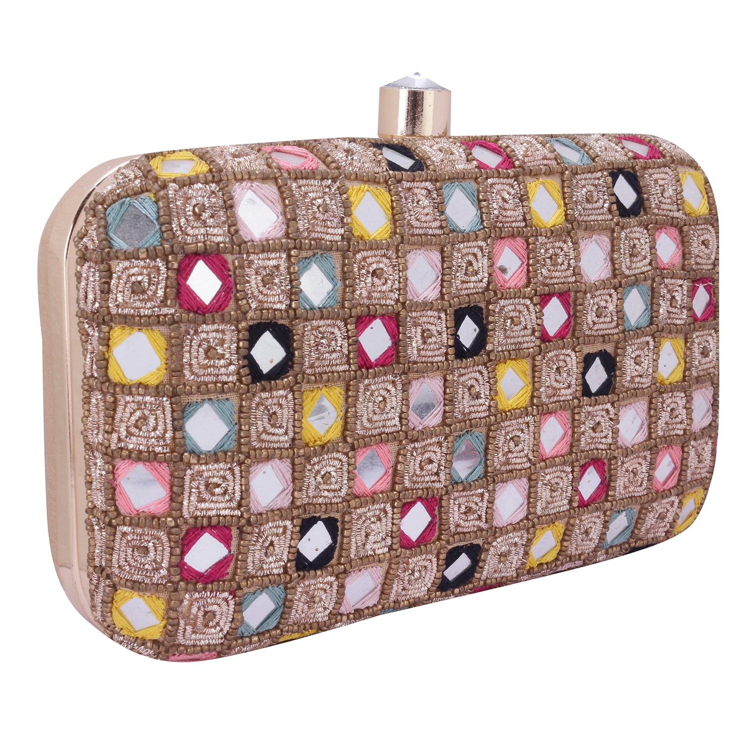 mirror embroidery clutch