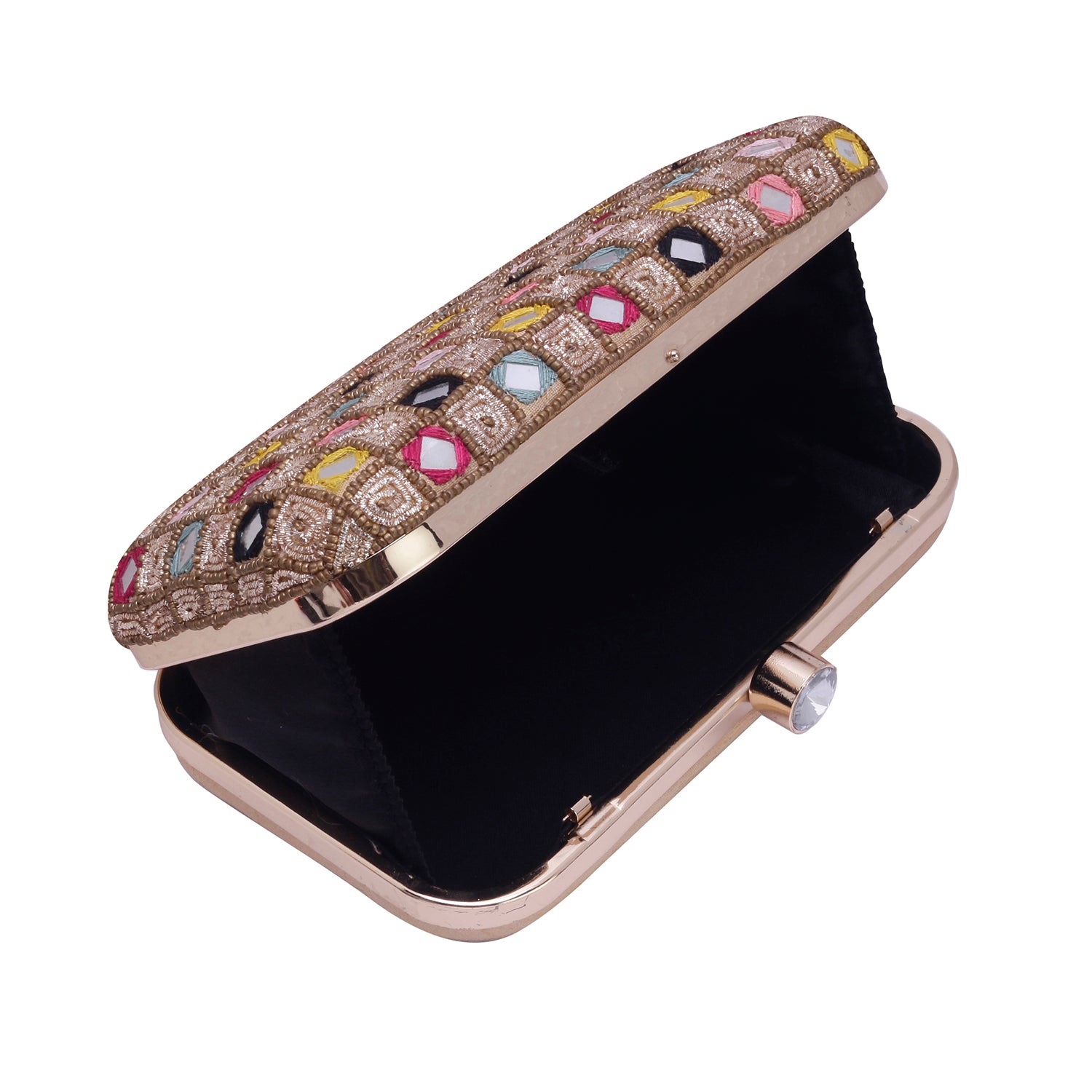 mirror embroidery clutch