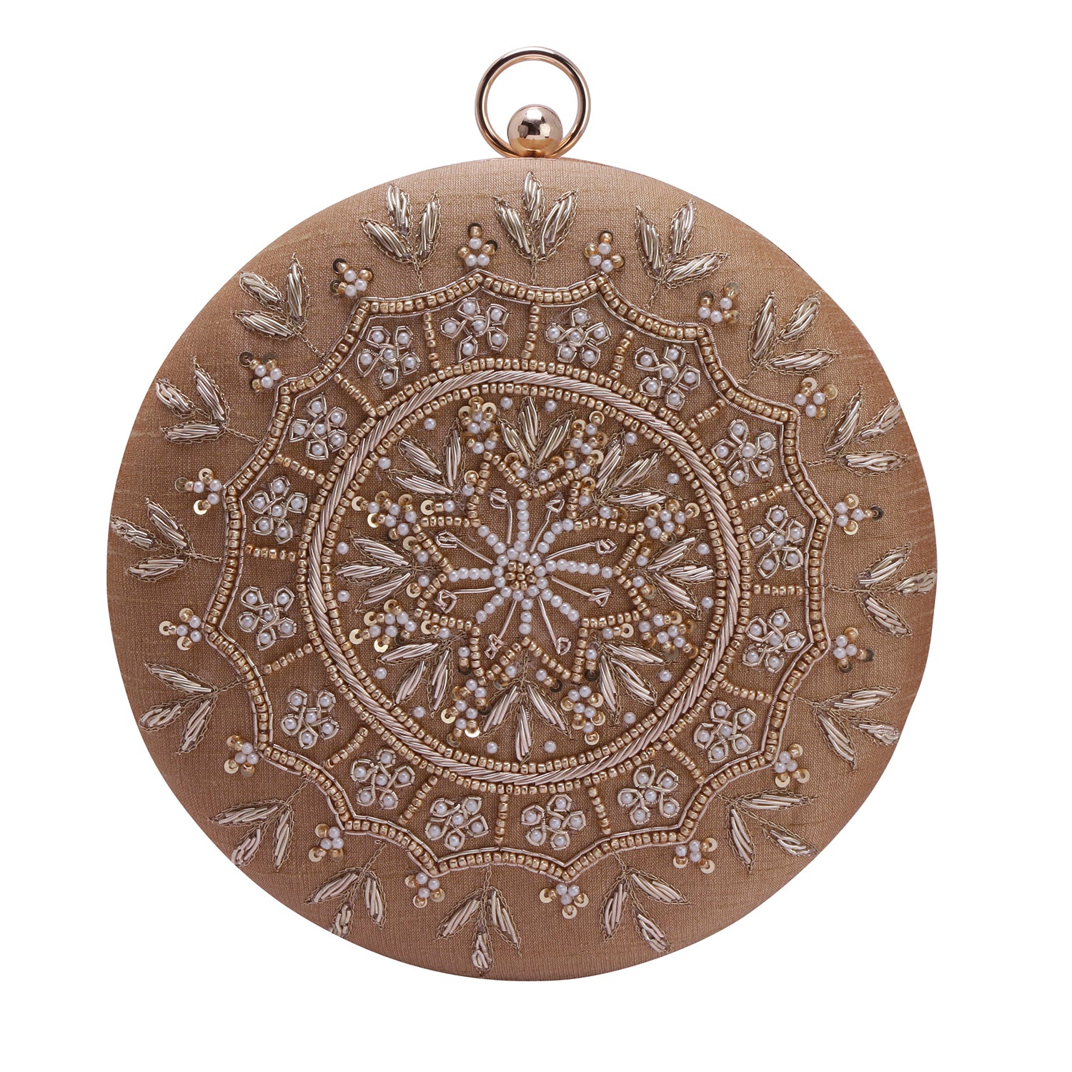 gold round clutch