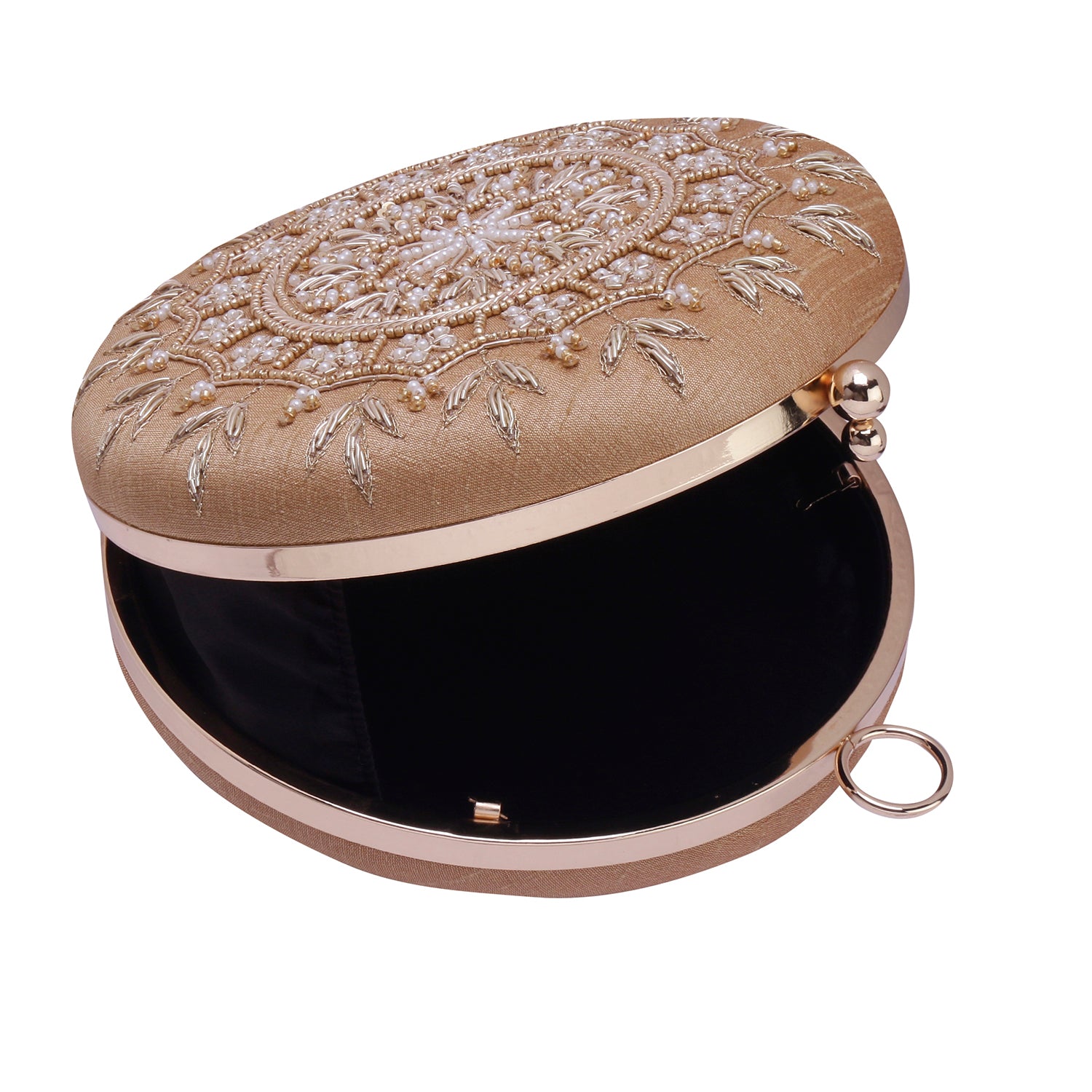 gold round clutch