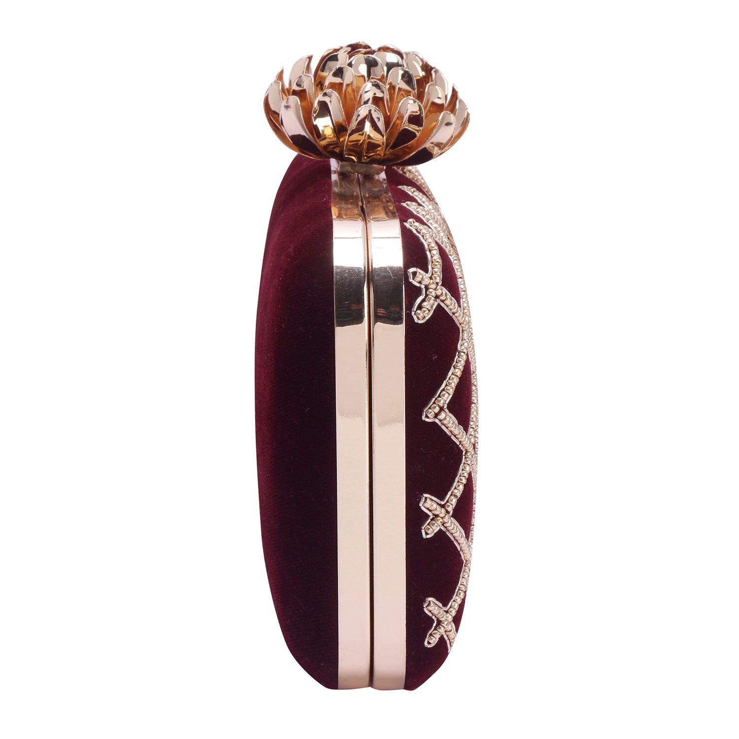 Maroon Embroidery Clutch