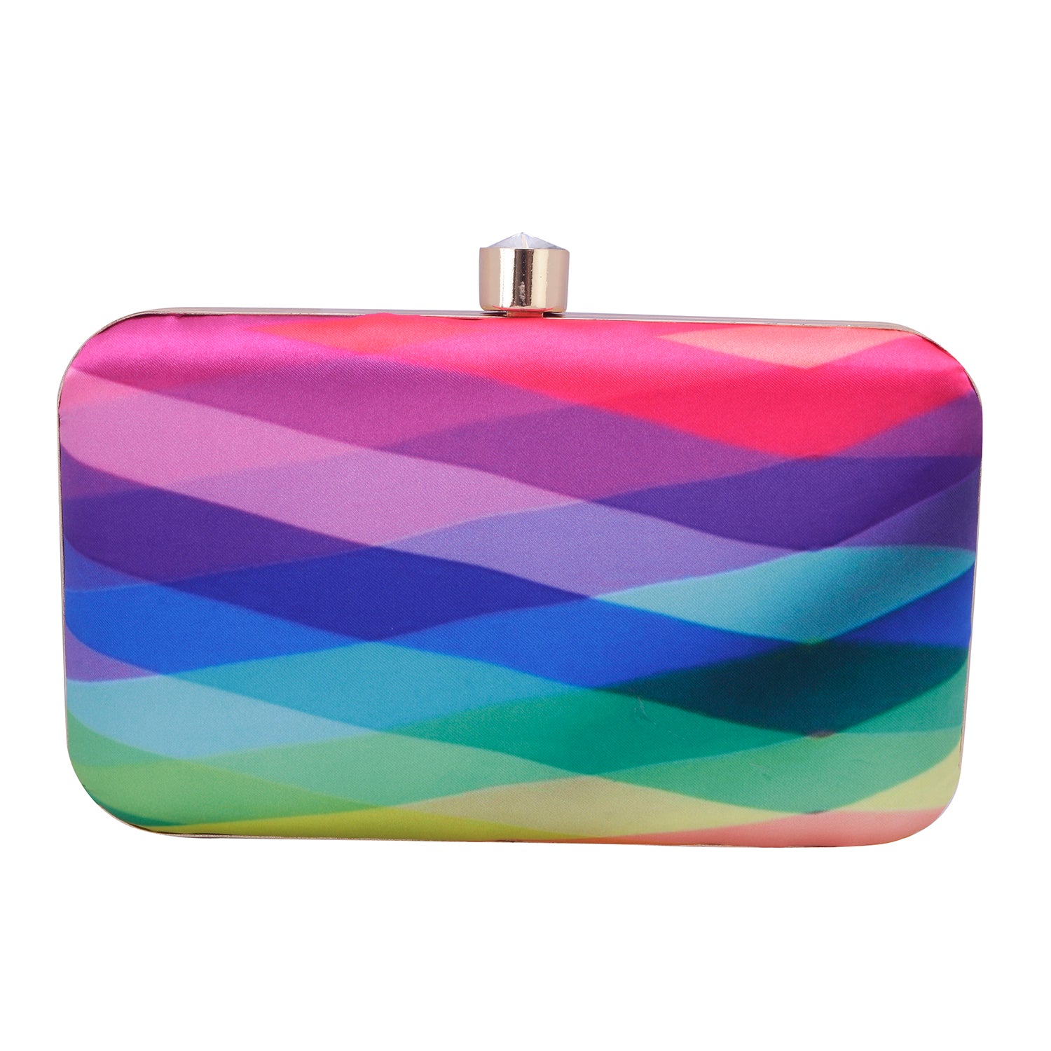 rainbow shades digital printed clutch