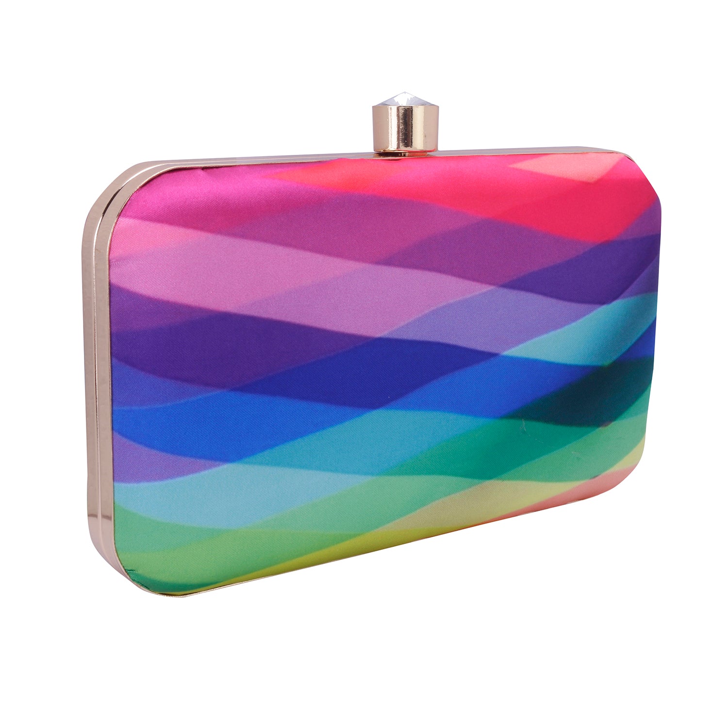 rainbow shades digital printed clutch