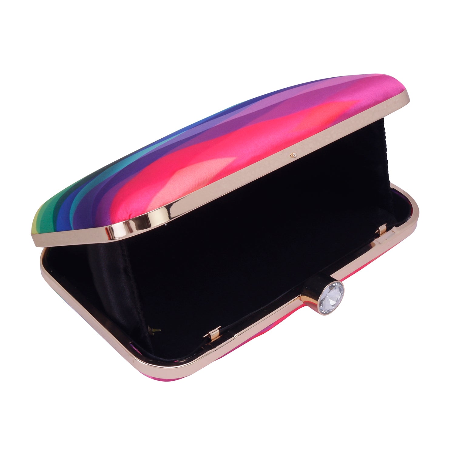 rainbow shades digital printed clutch