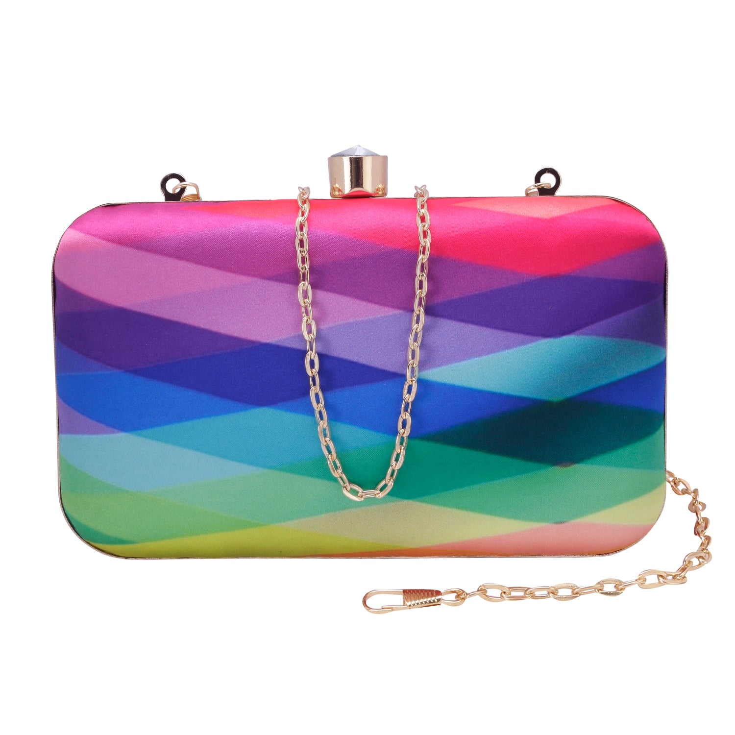 rainbow shades digital printed clutch