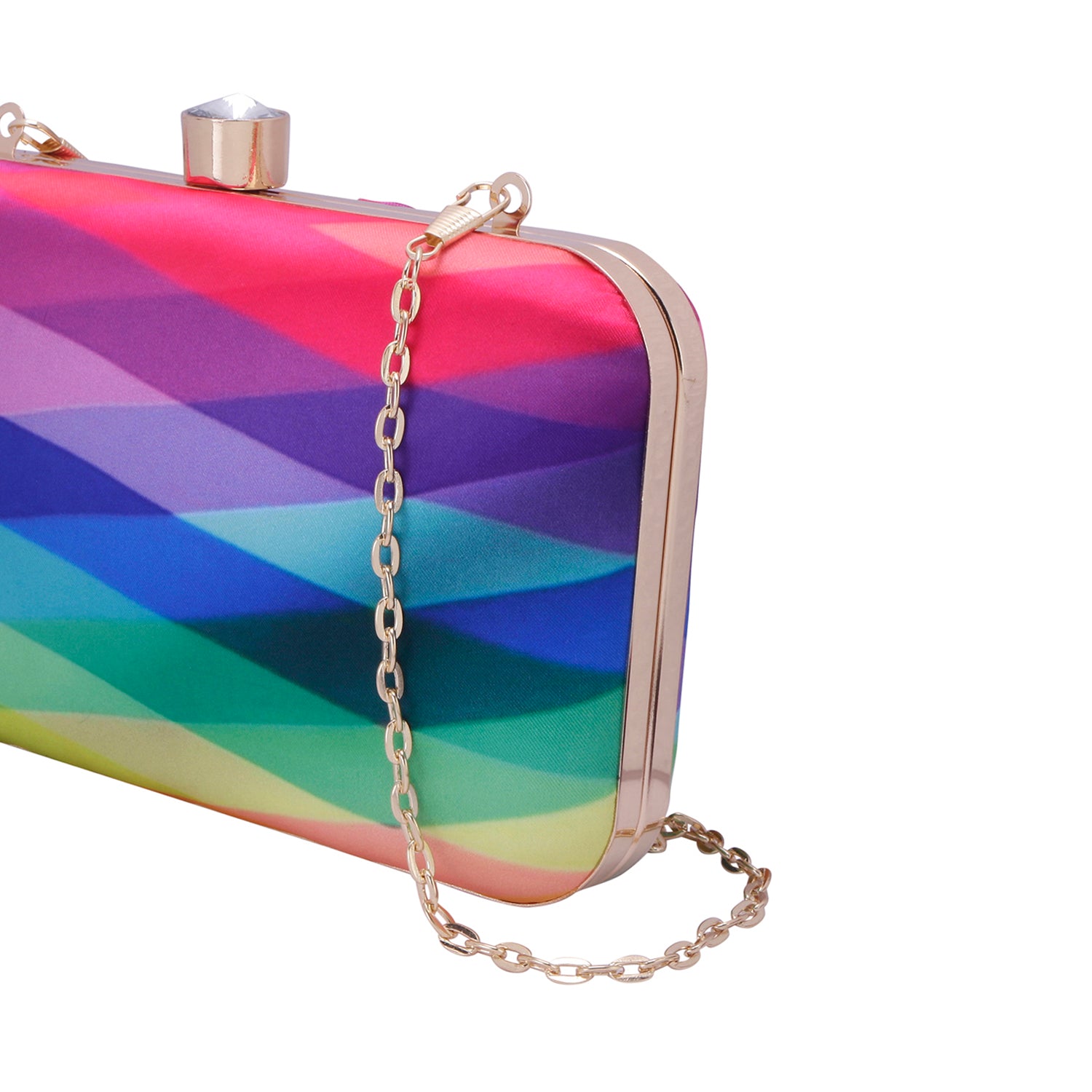 rainbow shades digital printed clutch
