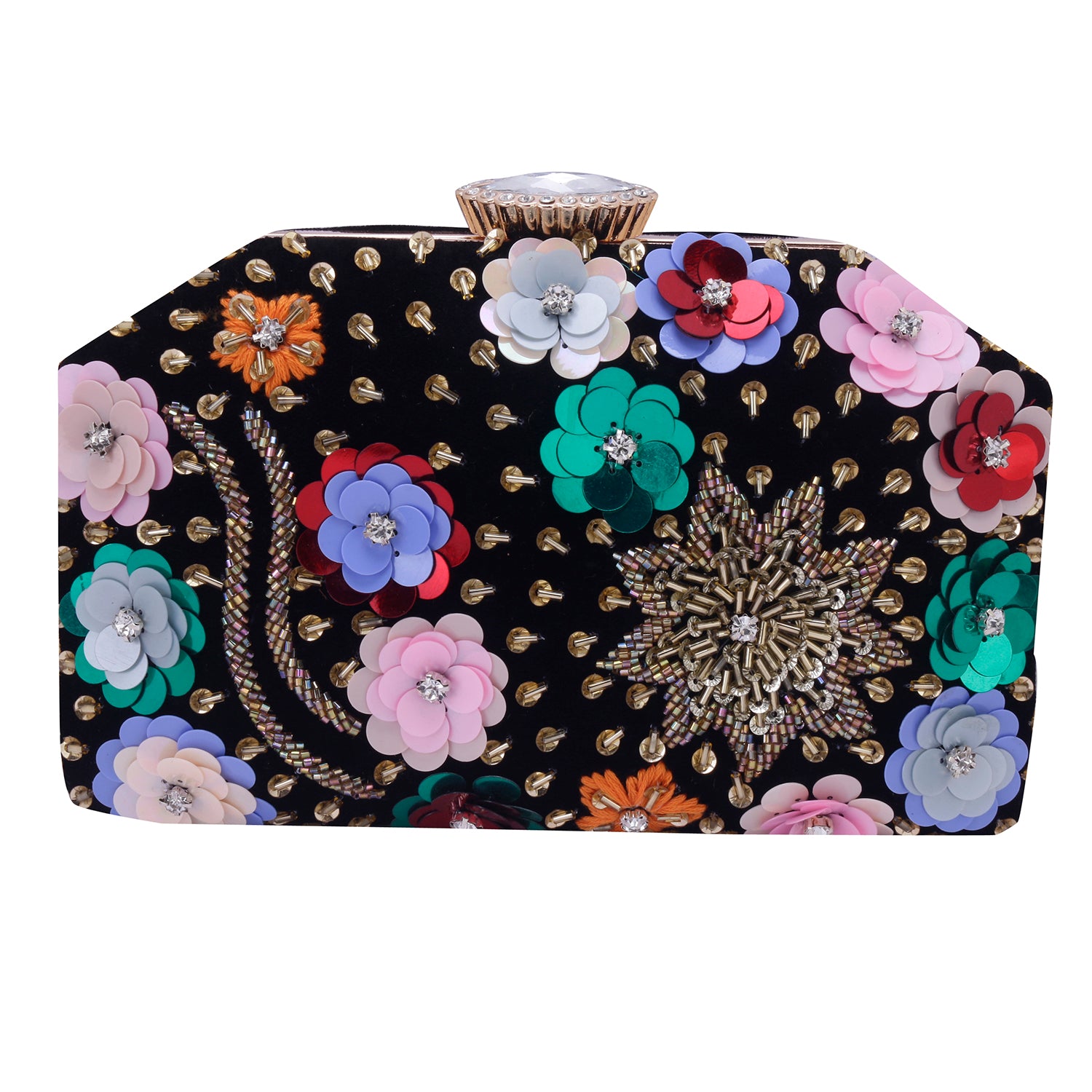sequins embroidered clutch