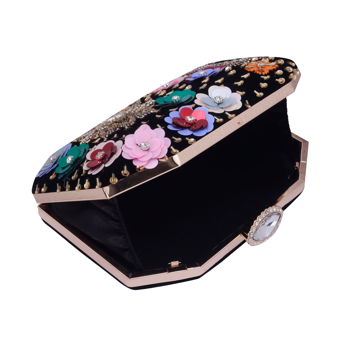 sequins embroidered clutch