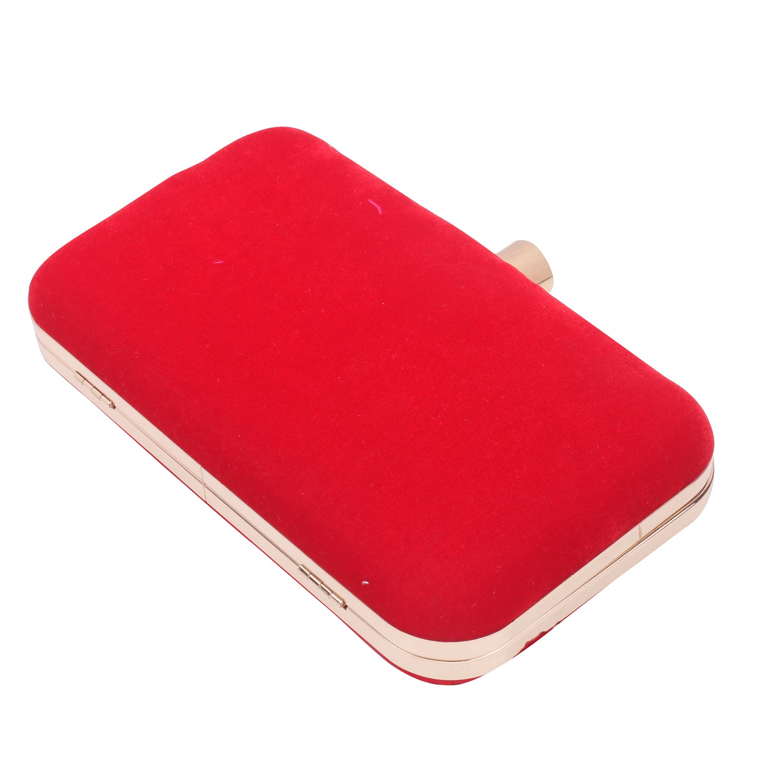 red embroidery clutch