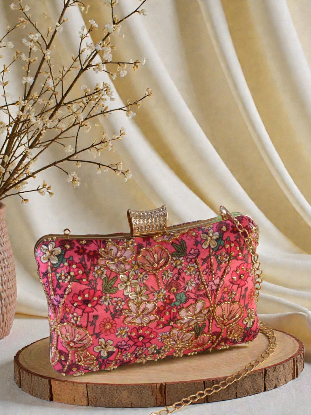 VRPS Printed Embroidered Clutch | Handcrafted Ethnic Bag | SWIS-1003