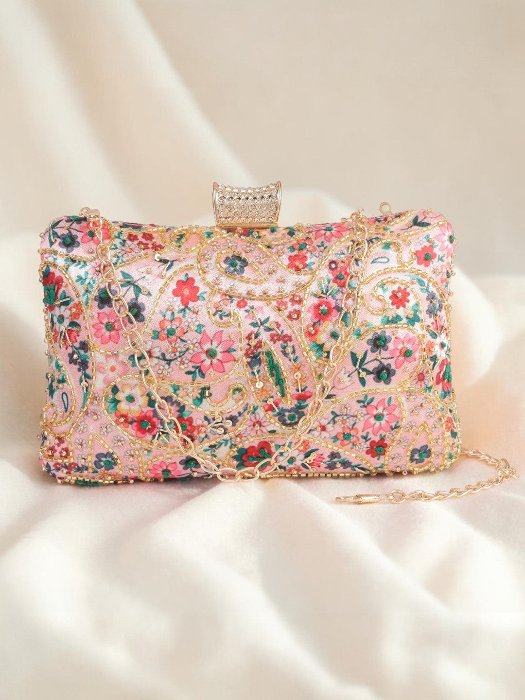 VRPS Printed Embroidered Clutch | Handcrafted Ethnic Bag | SWIS-1005