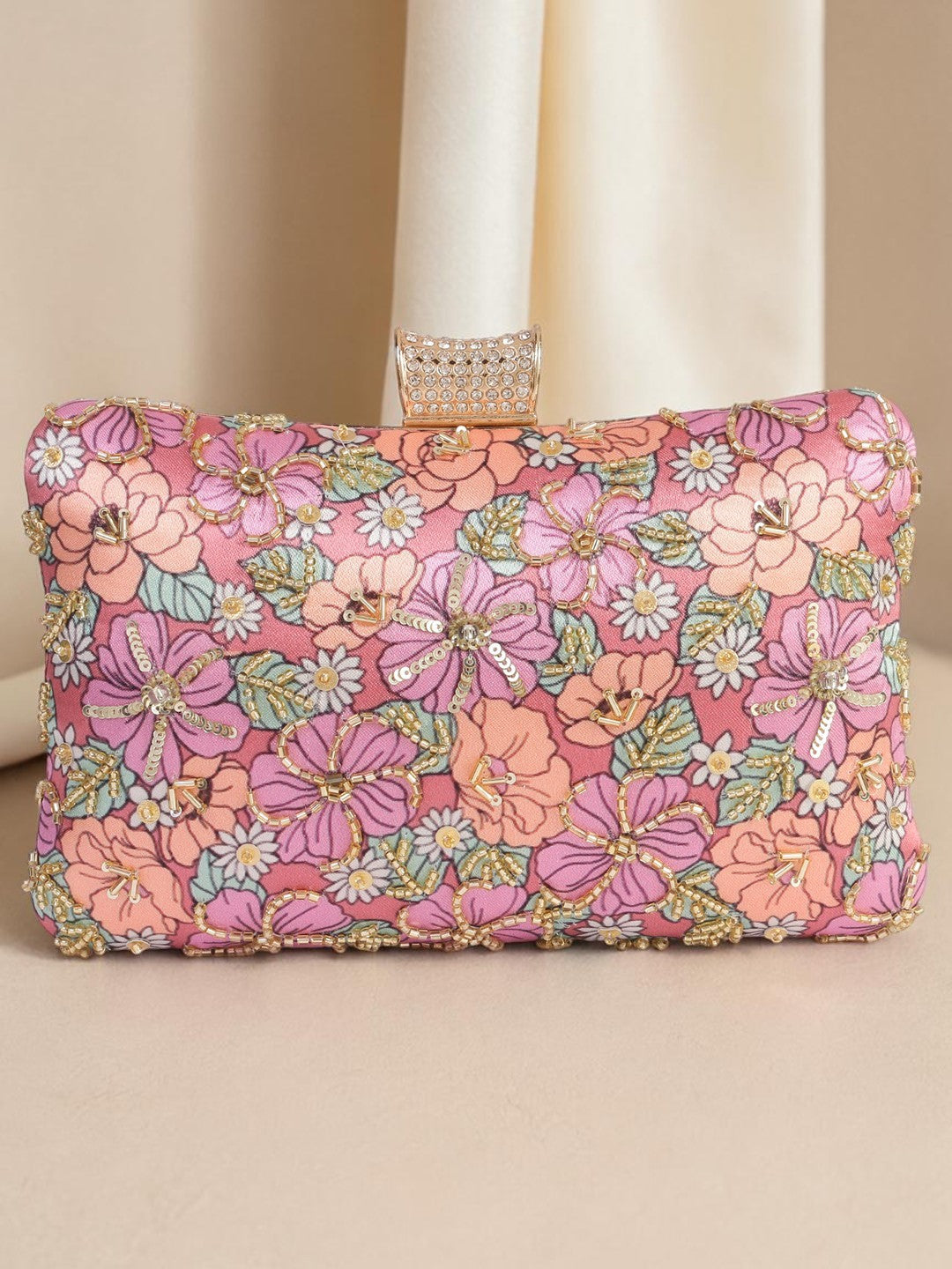 VRPS Printed Embroidered Clutch | Handcrafted Ethnic Bag | SWIS-1007