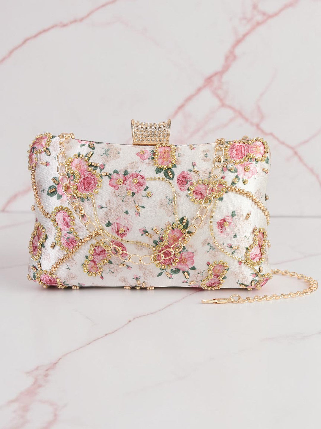 VRPS Printed Embroidered Clutch | Handcrafted Ethnic Bag | SWIS-1008