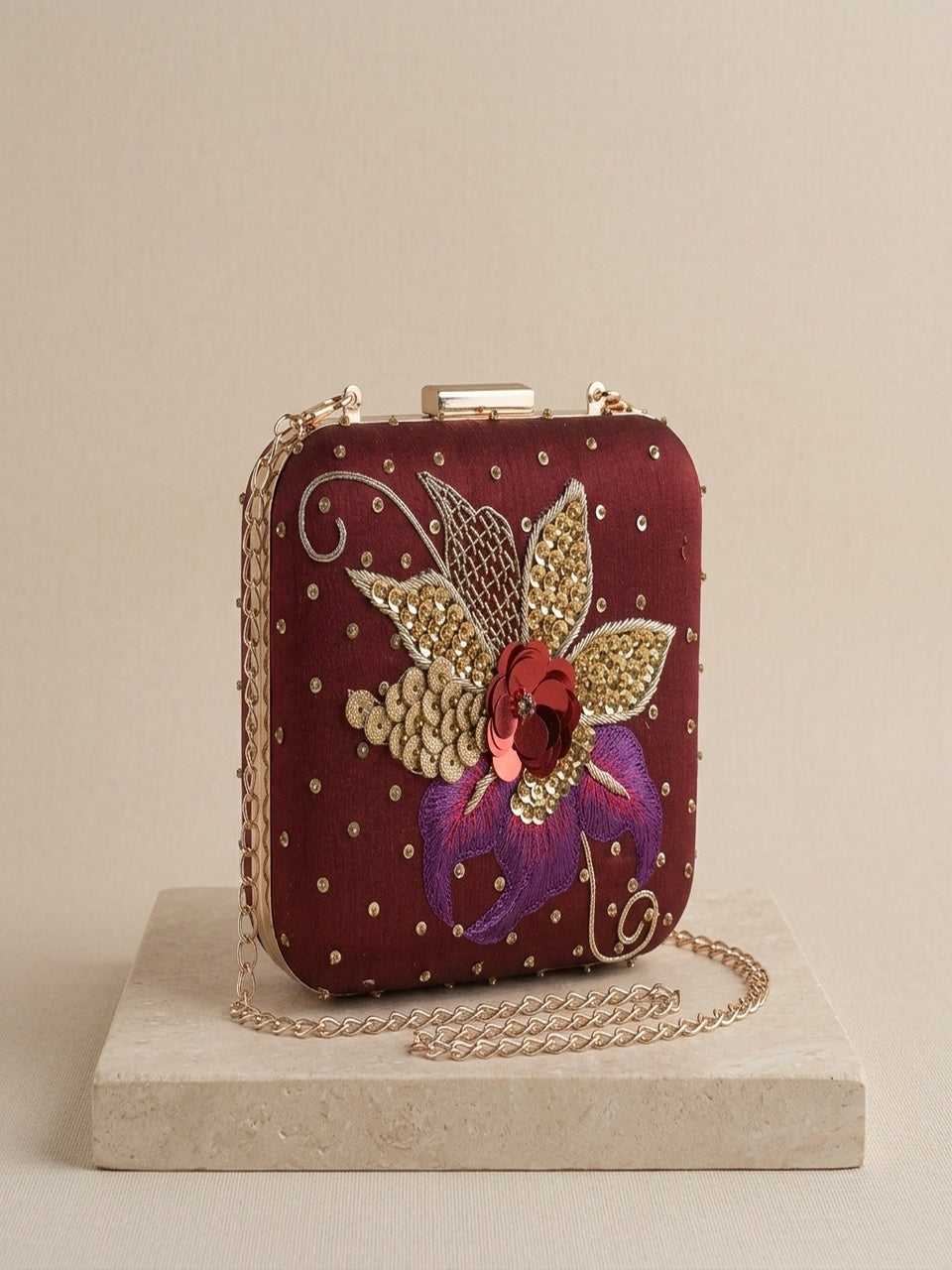 VRPS Embroidered Clutch | Handcrafted Ethnic Bag | SWIS-1029