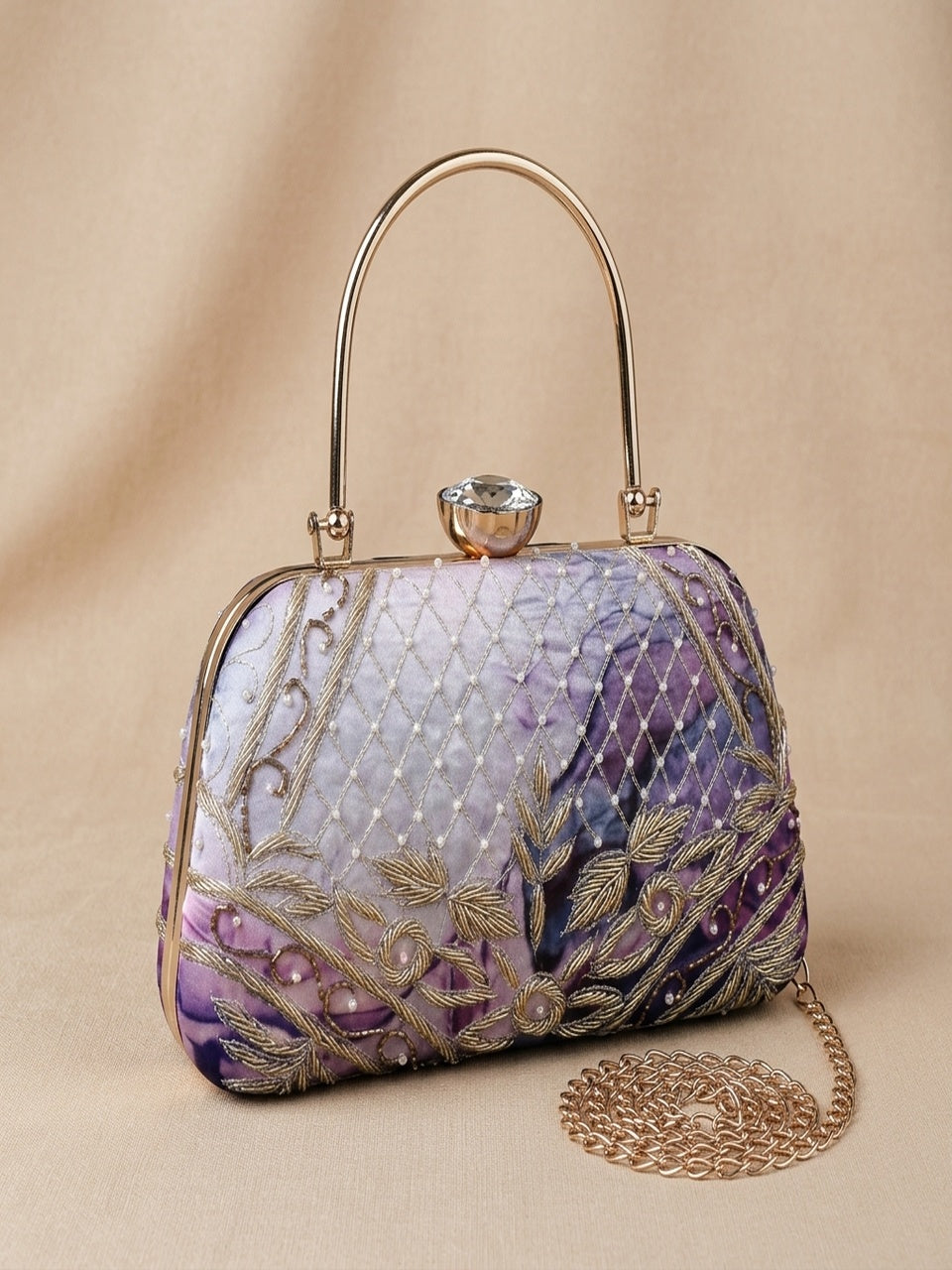 VRPS Printed Embroidered Clutch | Handcrafted Ethnic Bag | SWIS-1032