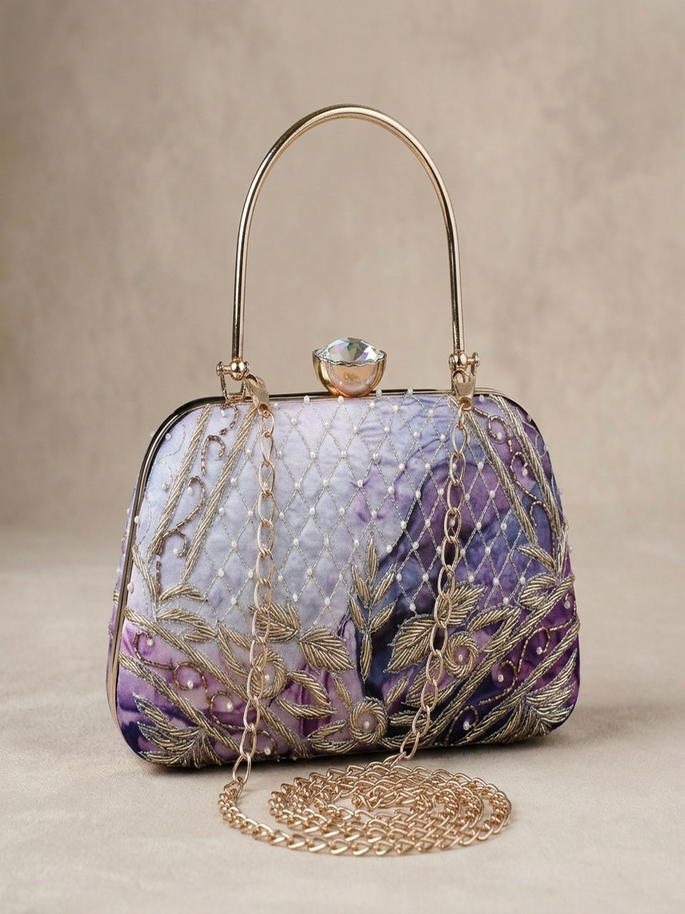 VRPS Printed Embroidered Clutch | Handcrafted Ethnic Bag | SWIS-1036