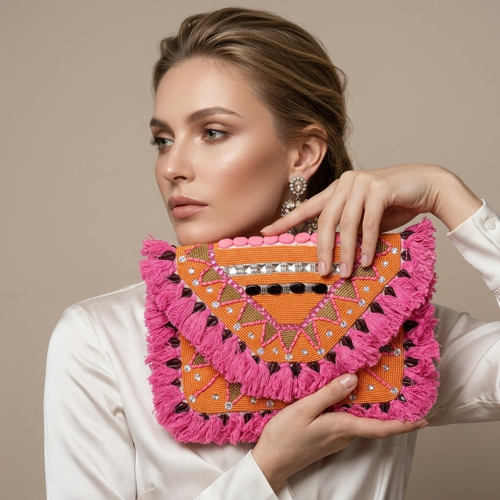 Naina Pink — Canvas Banjara Boho Bag