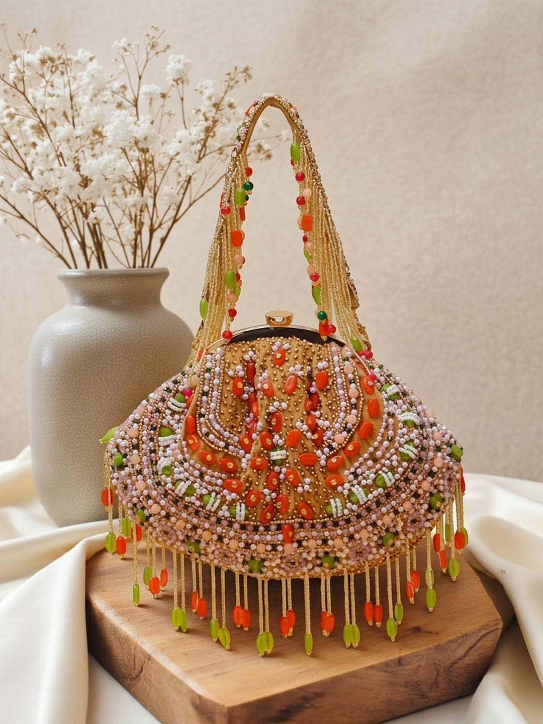 Damayanti — Velvet Batua Bag - Front View | SWIS-1285