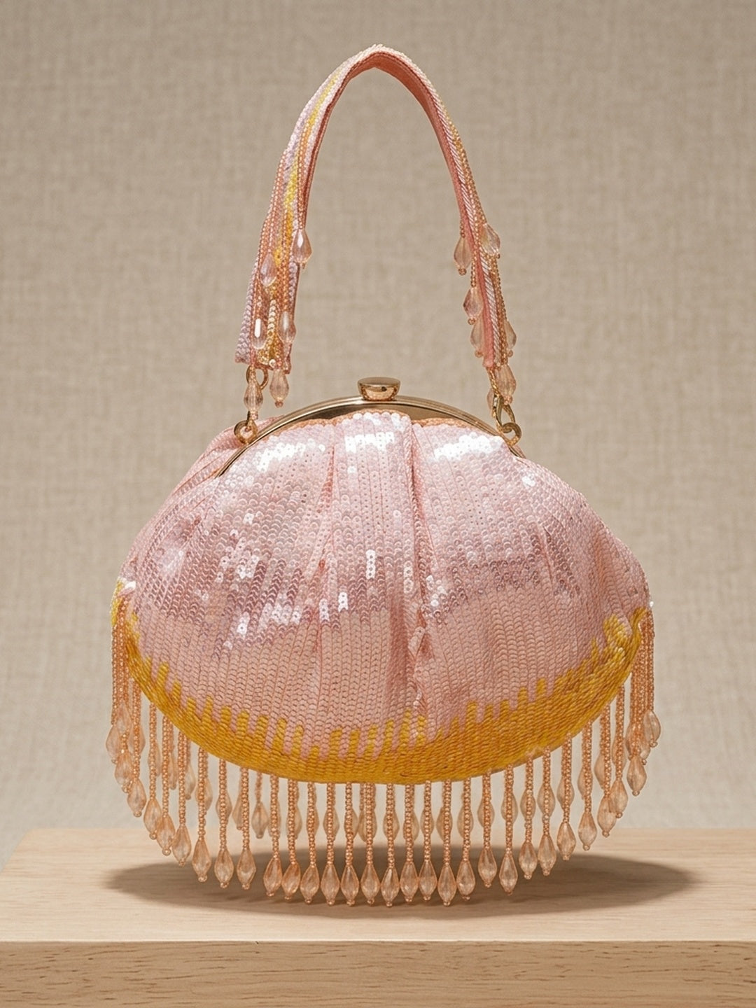 Sharada — Raw Silk Batua Bag - Front View | SWIS-1287
